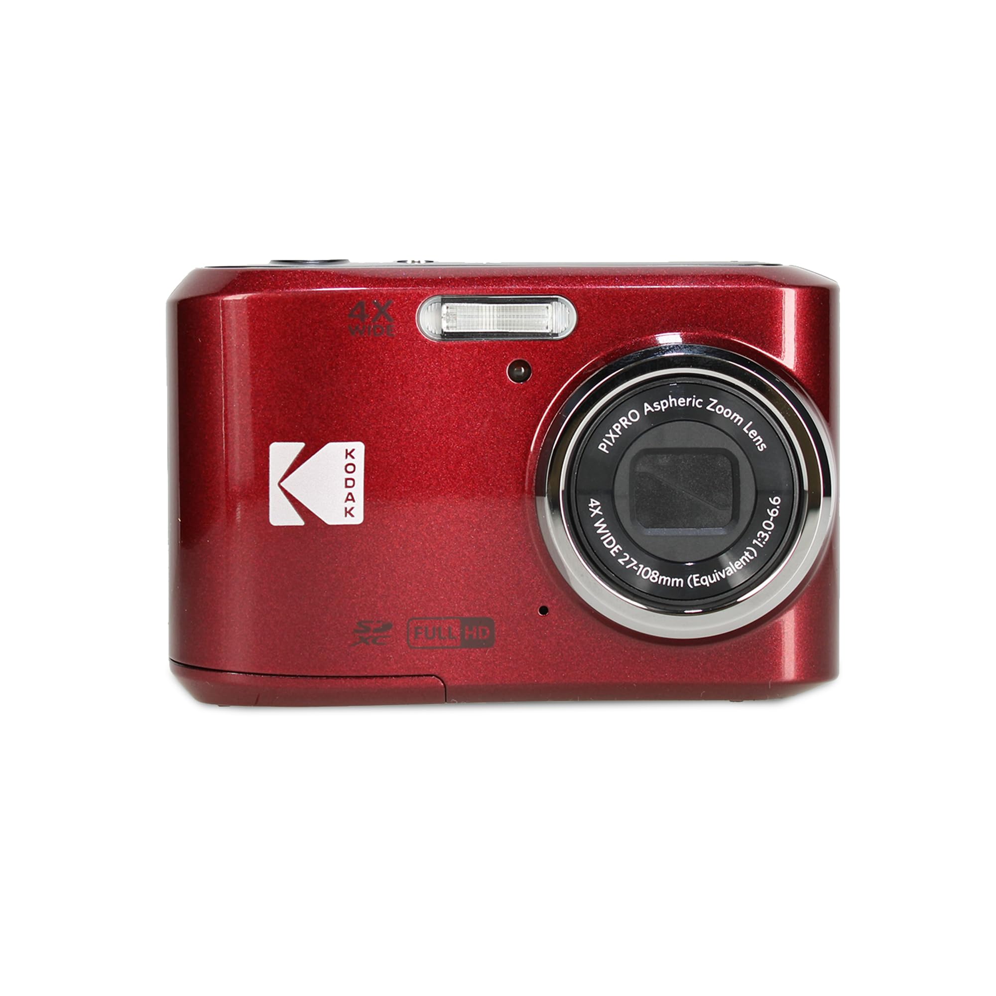 Kodak Pixpro Fz45 Digital Camera (Red) Bundle Including: 64 Gb Memory Card, Rechargeable Batteries, Flexible Tripod, Card Reader