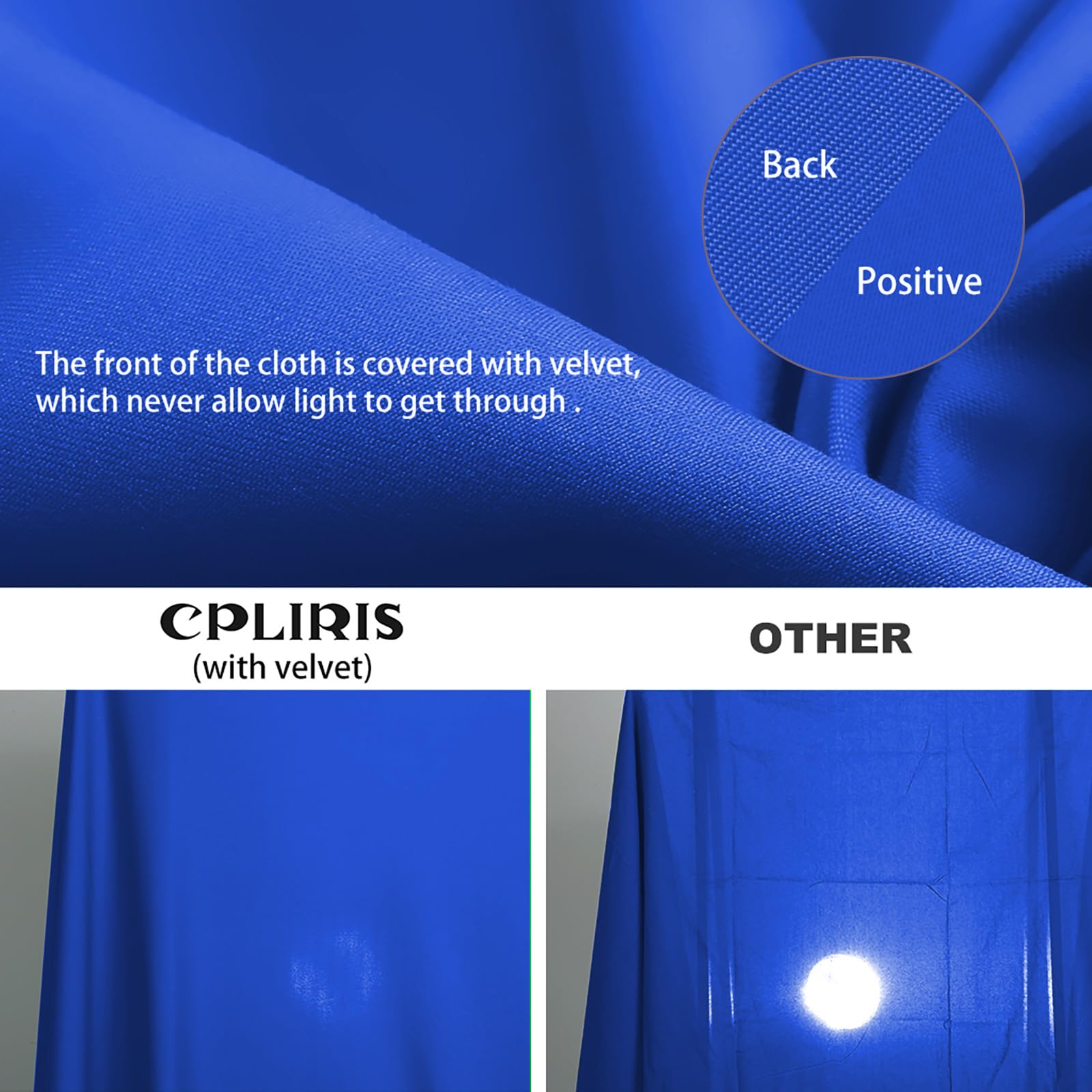 10X12Ft Royal Blue Screen Backdrop For Photography, Large Seamless Polyester Fabric Royal Blue Photo Backdrop Curtain For Portra