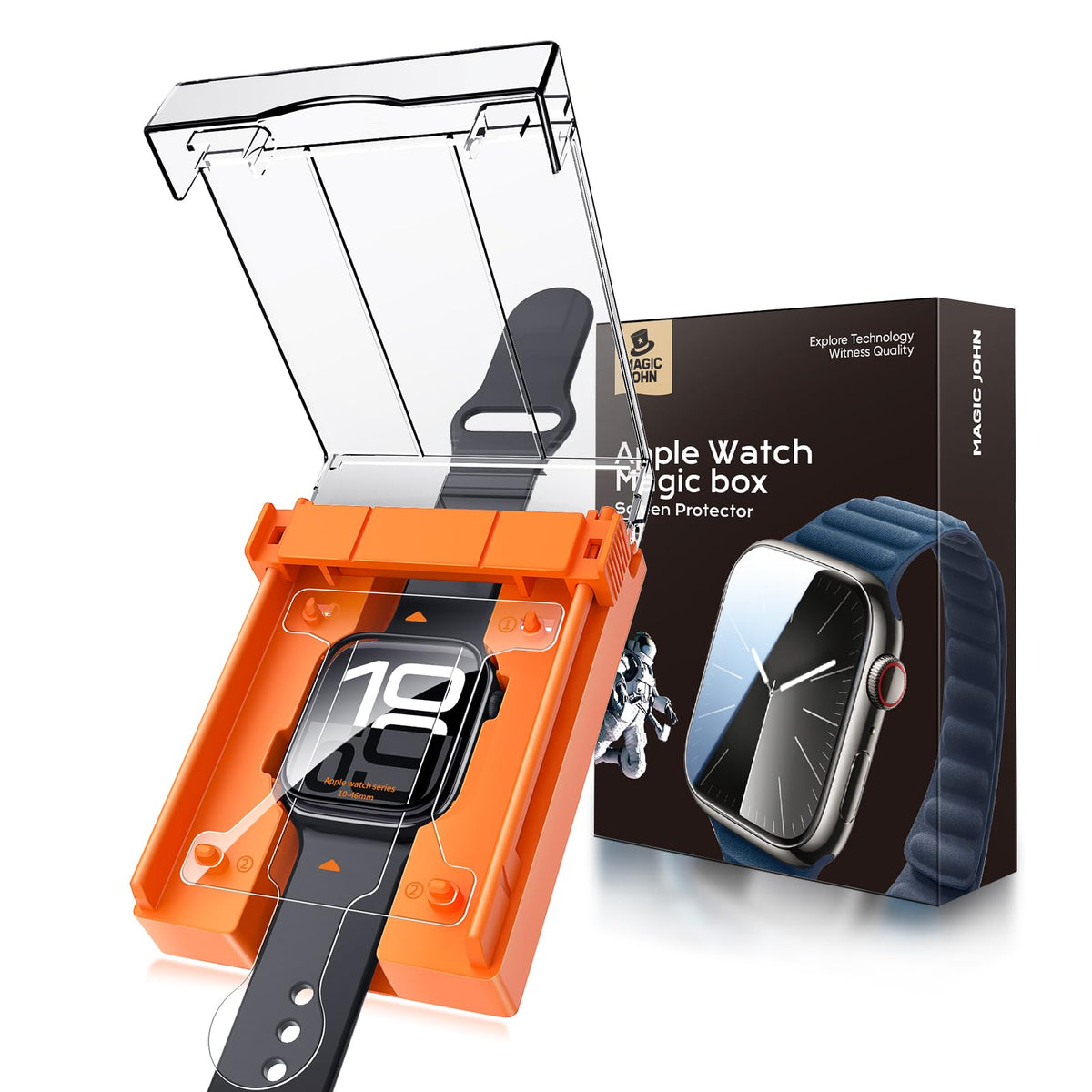 Magic John 2 Pack For Apple Watch Series Se/6/5/4 40Mm Screen Protector, [Automatic Align Tech] Self Healing Flexible Tpu Film F