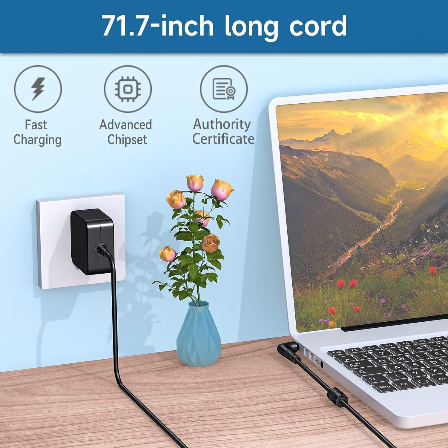 26W Laptop Charger For Samsung Chromebook 2 3; For 11.6' Samsung Chromebook Xe500C13, Xe501C13, Xe303C12, Xe500C12, Xe503C12, Xe503C32, Pa 1250 98, Ad 2612Aus Power Supply Cord