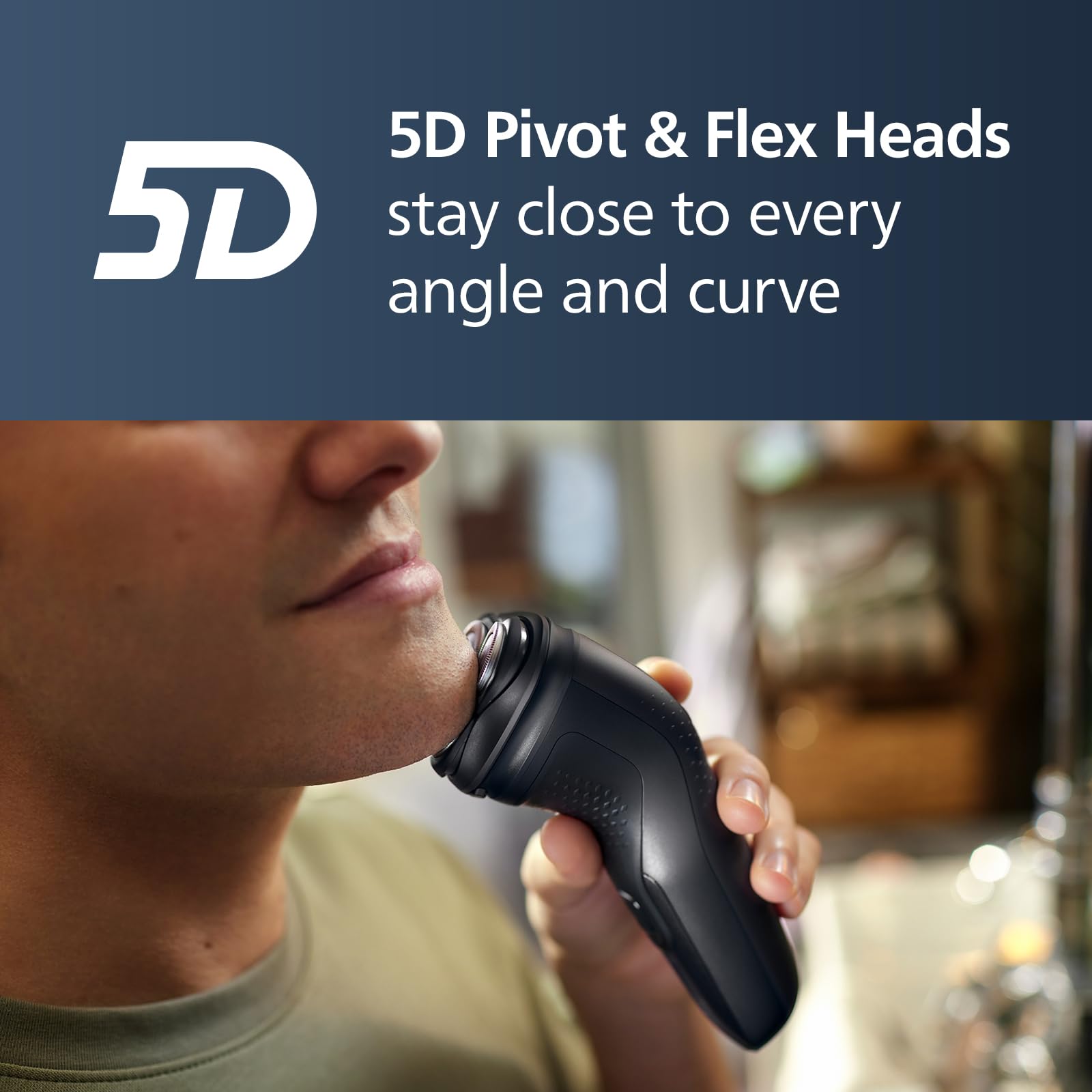 Philips Norelco Shaver 3900 Series, Wet And Dry Electric Shaver, P Cap, Travel Pouch, Charging Stand, Storm Blue, Model S3341/92