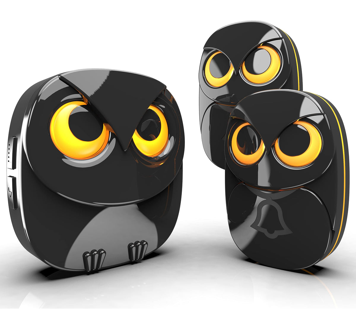 Wireless Doorbell, Cute Owl Doorbell Weatherproof Ip55 Outdoor Remote Push Button  1000 Feet Long Wireless Range  35 Classic Mel