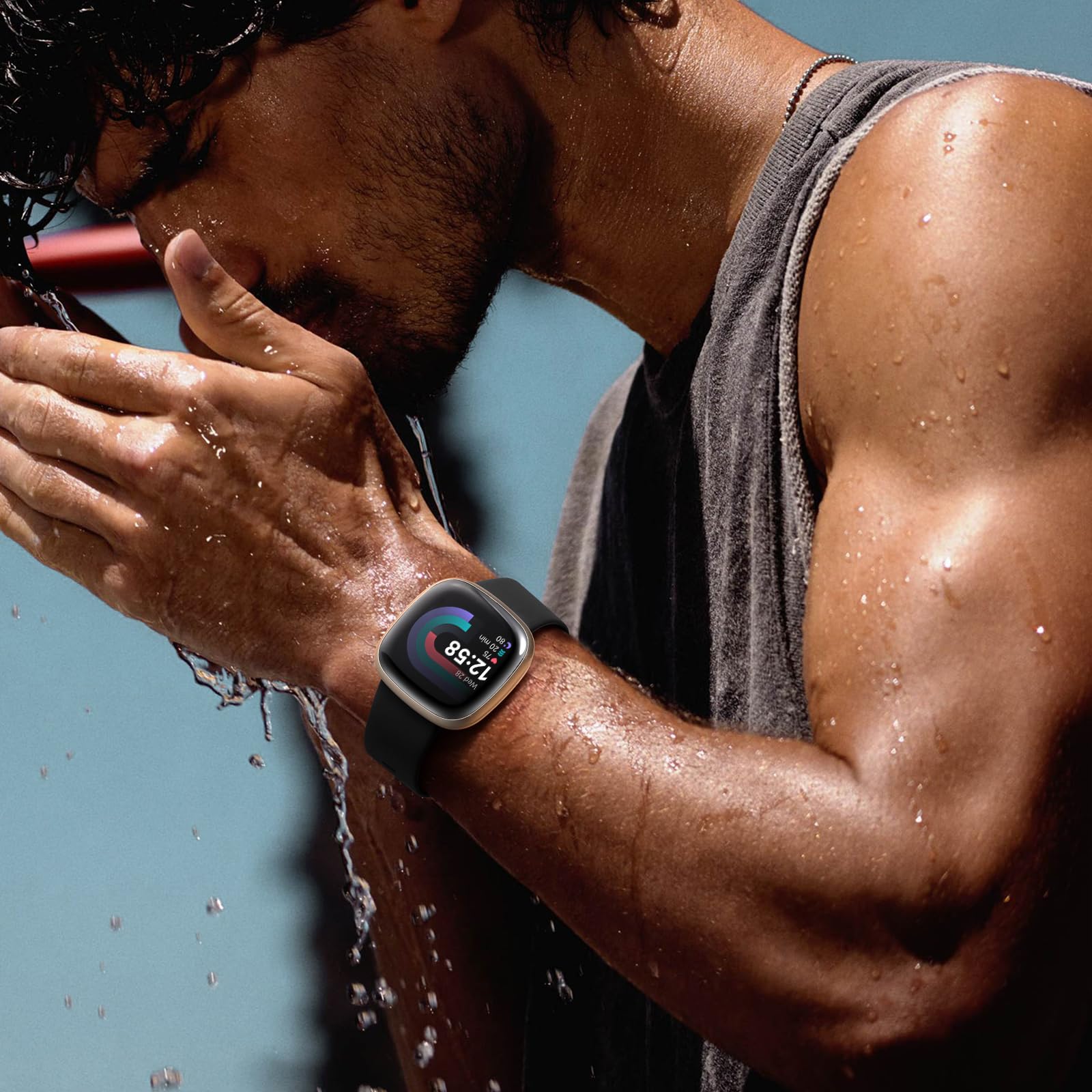 Lerobo Compatible With Fitbit Versa 4 Versa 3 Bands, Compatible With Fitbit Sense 2 Bands For Women Men, 8 Pack Sport Wristbands