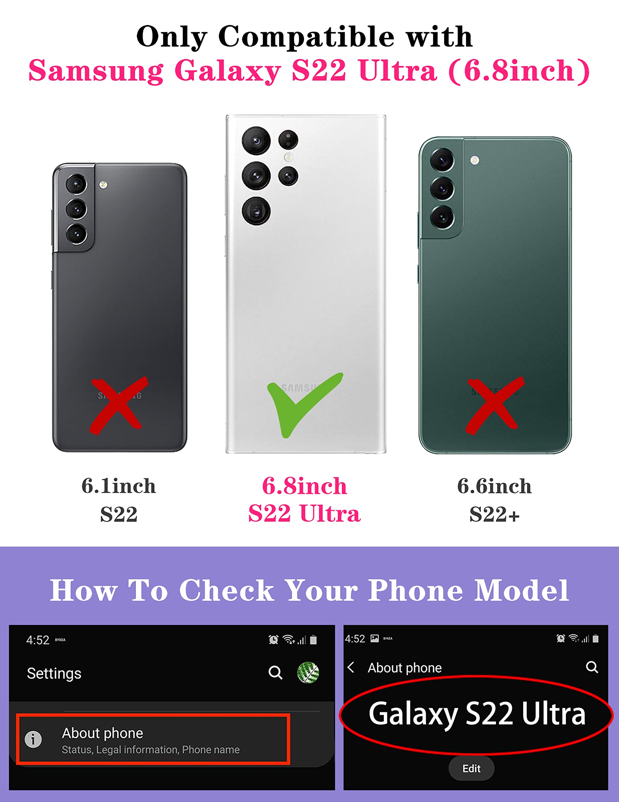 Goocrux (2In1 For Samsung Galaxy S22 Ultra Case Sun Moon Stars For Women Girls Cute Phone Cover Fashion Golden Star Print Patter