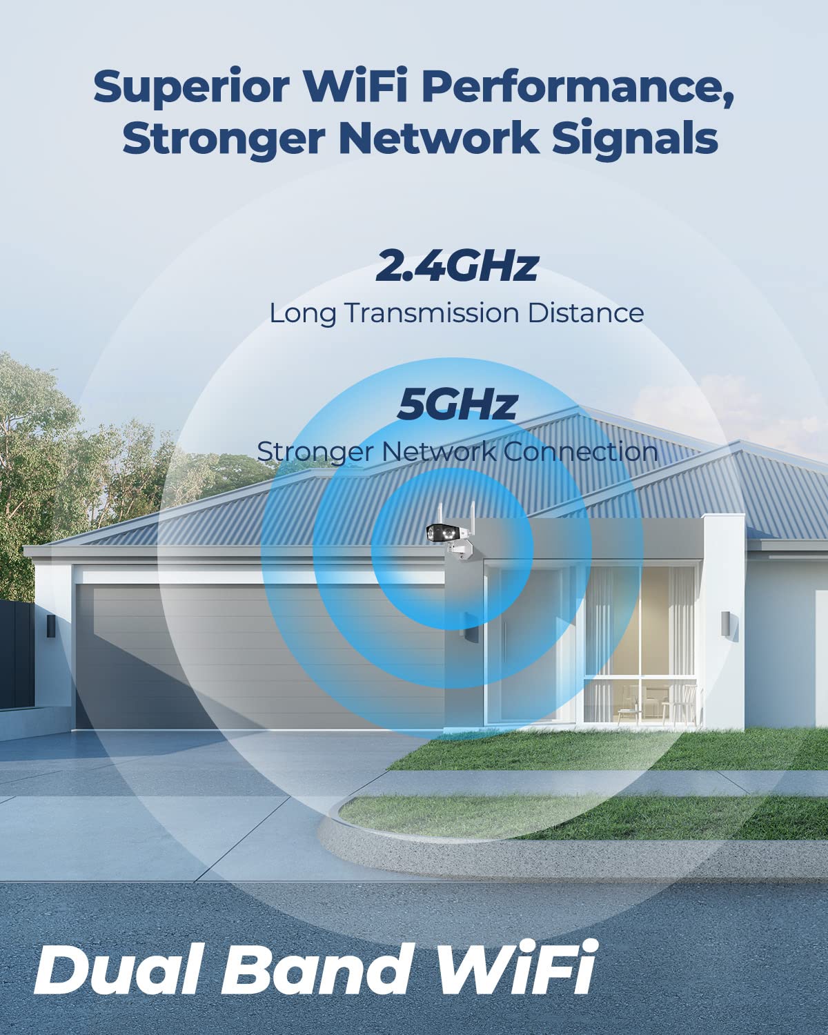 Reolink 4K Wifi Security Camera With Ultra Wide Angle, 2.4/5 Ghz Plug In Wifi Outdoor Camera, Smart Human/Vehicle/Pet Detection, Color Night Vision, Two Way Audio, Ip66 Waterproof, Duo 2 Wifi