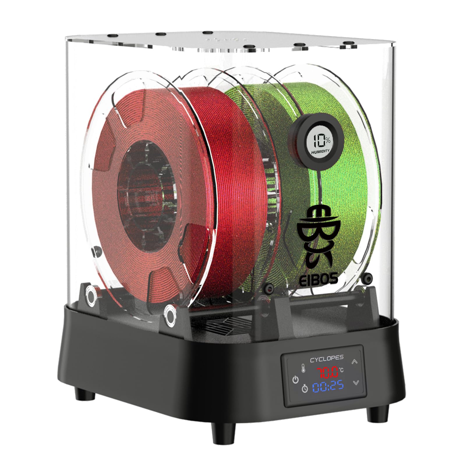 ?Eibos Official? 3D Printer Filament Dryer With Fan Cyclopes, Filament Dry Box 2 Spools With Ptc Heating, Adjustable Temp, Humid
