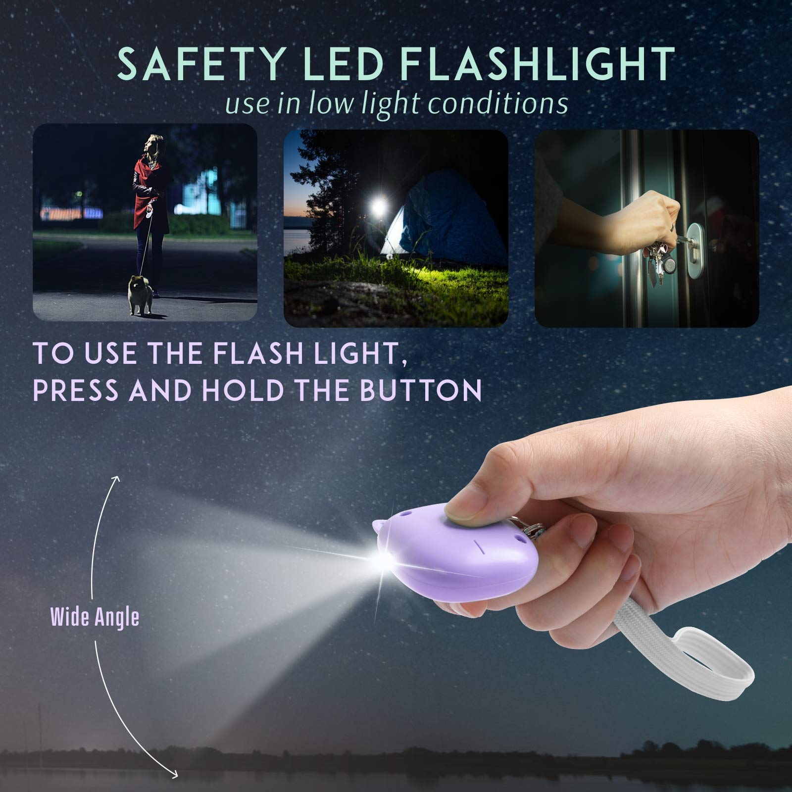 Keychain Set For Girls With Personal Alarm, Funseeya Keychain Accessories With Personal Sound Siren, Cute Pom Pom, Locking Carab