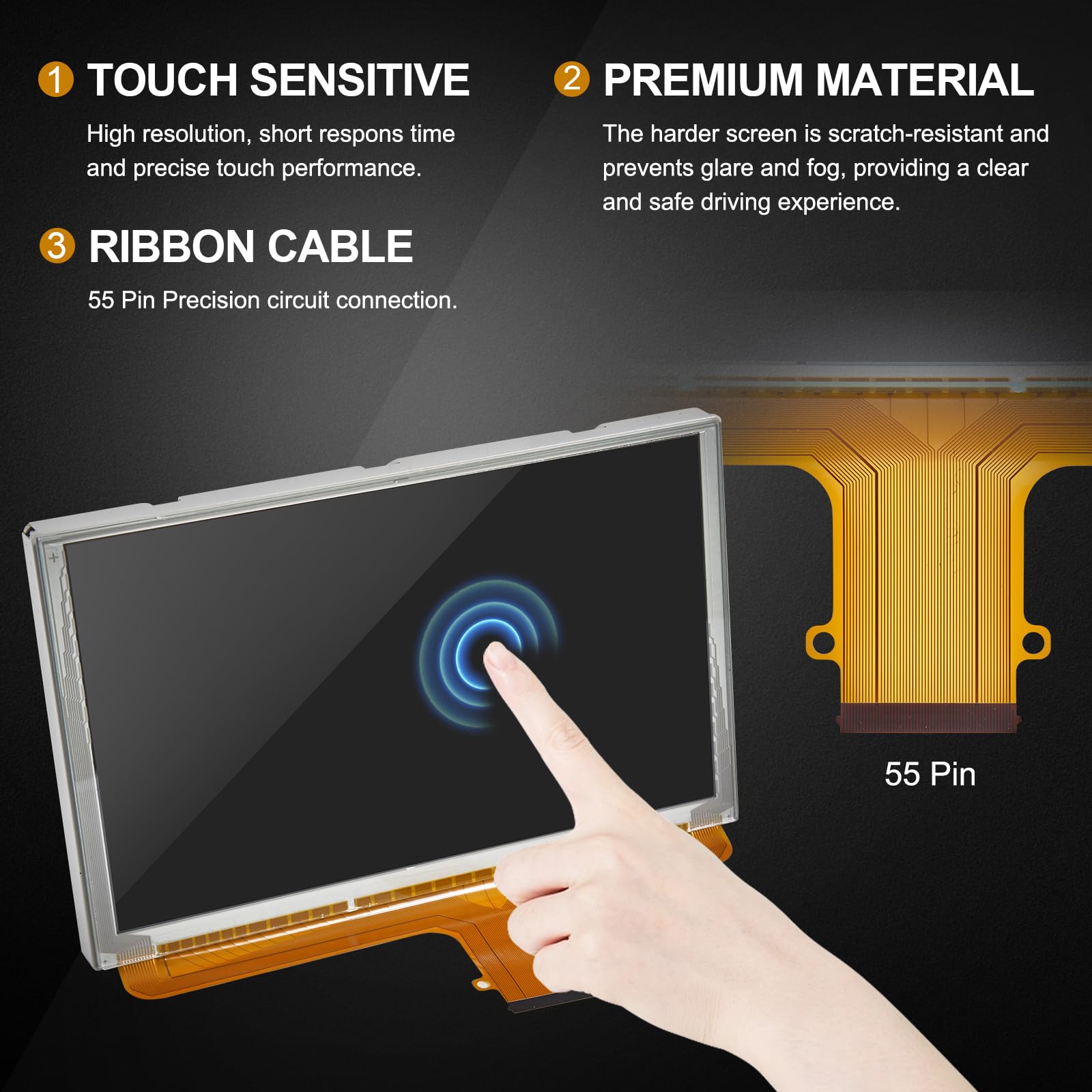 Autobaba 8'' 55 Pin Lcd Monitor Touch Screen Dj080Pa 01A Compatible With 2015 2018 Chevy Silverado Suburban Tahoe Colorado Gmc C
