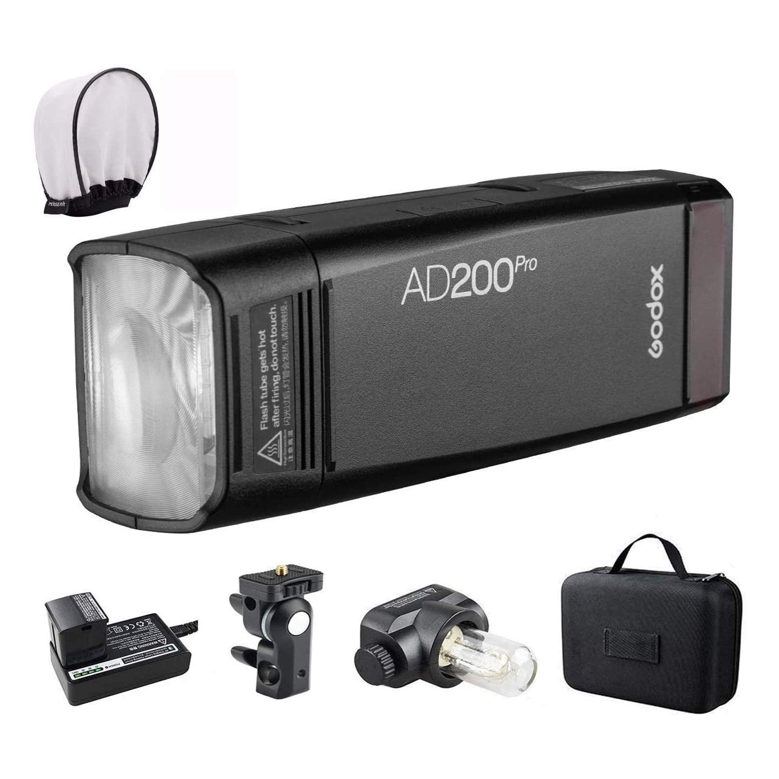 Godox Ad200 Pro Ad200Pro Strobe, 200Ws 2.4G Flash Strobe, 1/8000 Hss, 500 Full Power Flashes, 0.01 1.8S Recycling, 2900Mah Batte