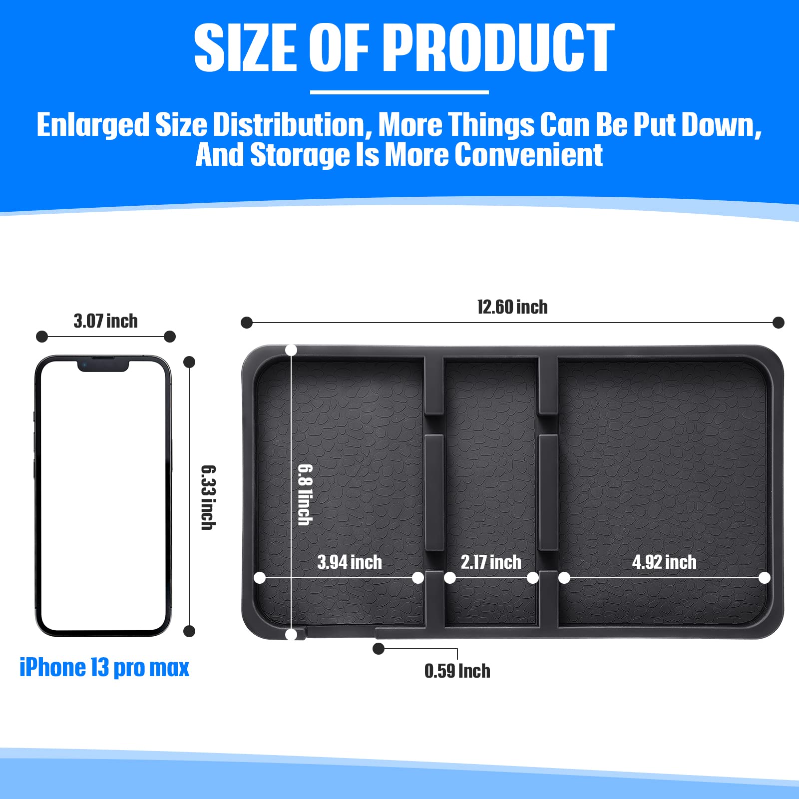 Yulejo Extra Large Dashboard Mat For Car Dashboard Accessories, Anti Skid Car Dashboard Pad Compatible With All Smartphone Car N