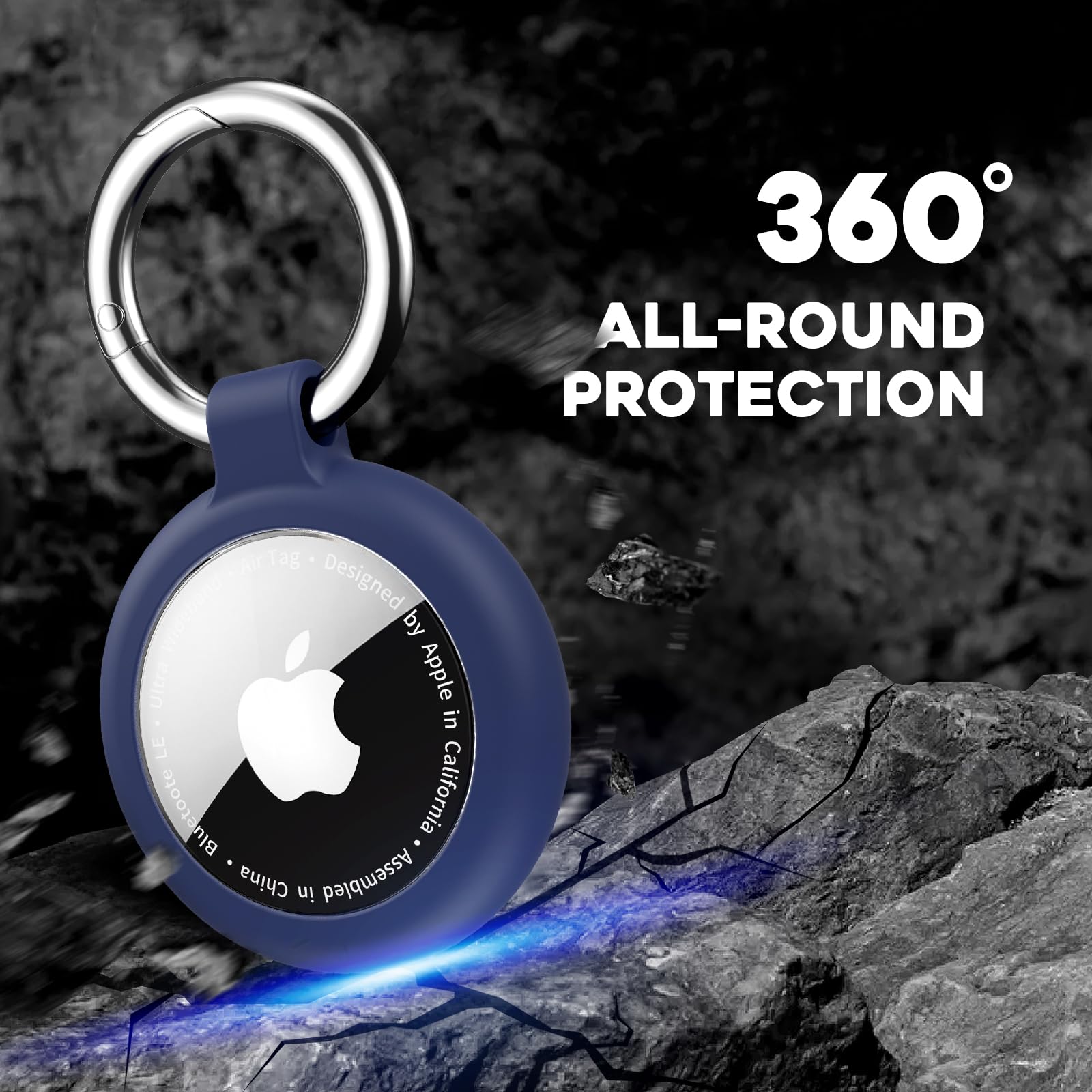 Apple Airtag Holder, 4 Pack Aitag Case Super Slim & Hold Air Tag Securely, Waterproof Tpu Cover Protective Case With Keychain Ke