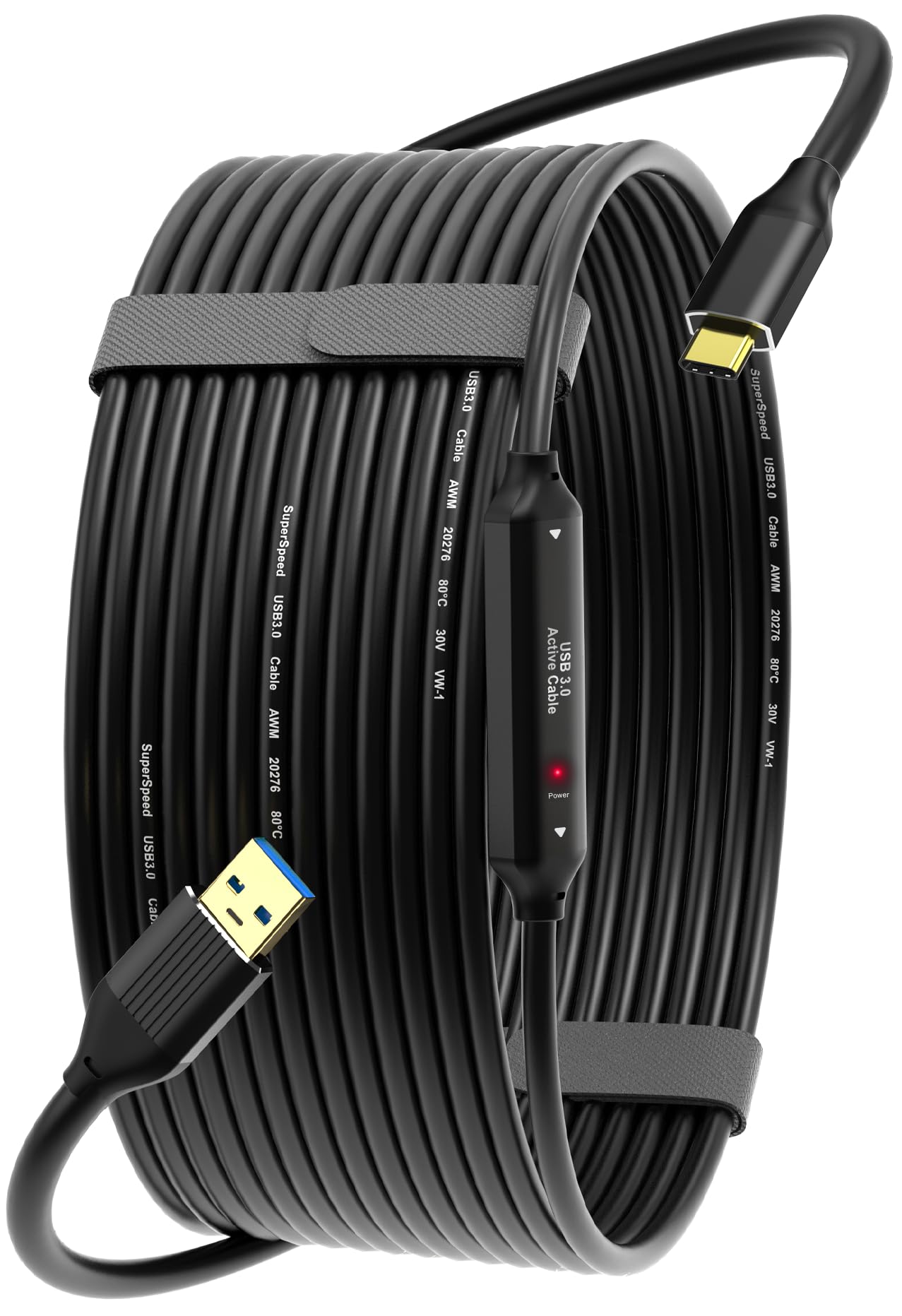 ZVOIYKM USB A to USB C 3.0 Data Extension Cable 50ft, 5Gbps HighSpeed