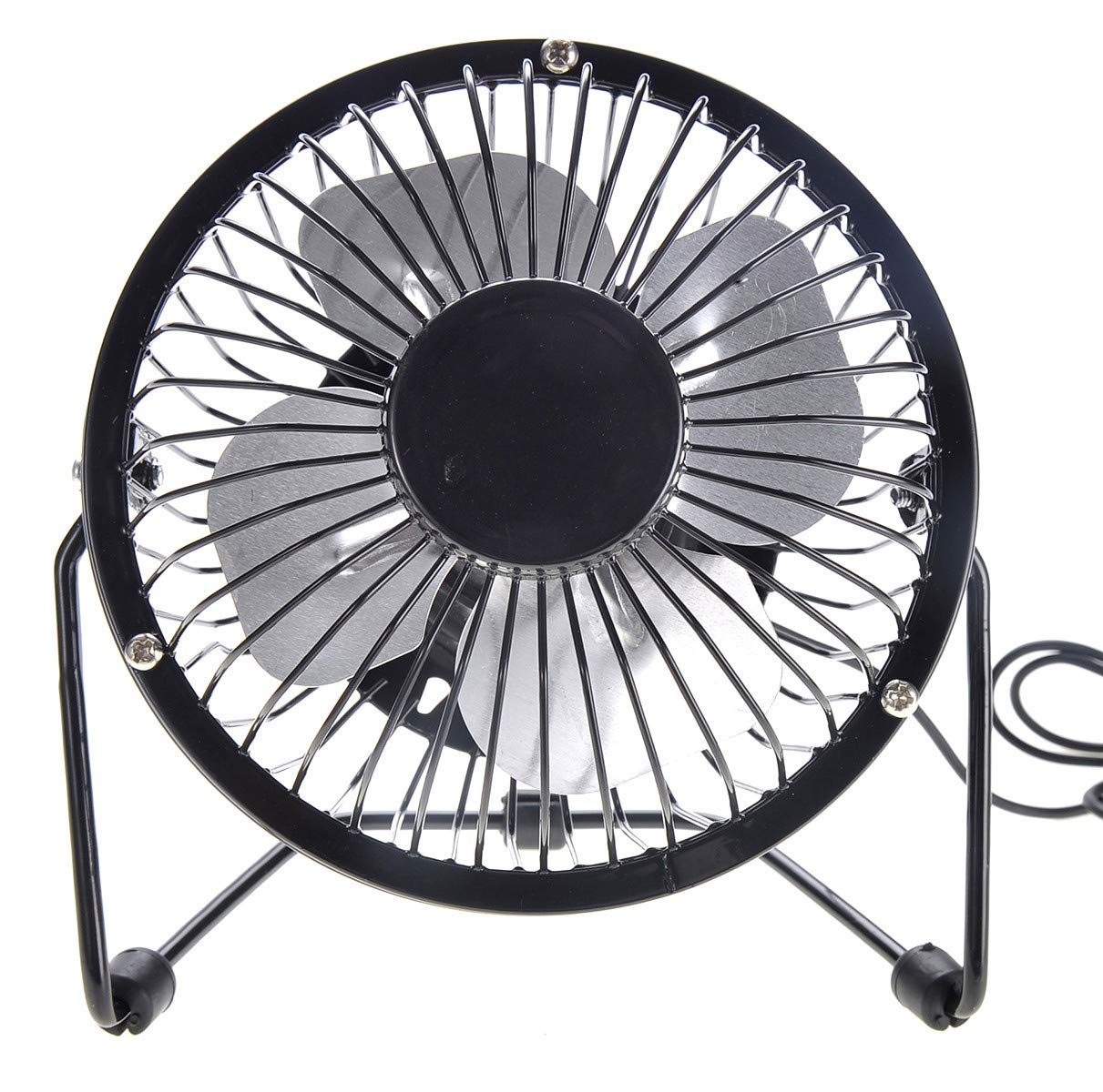 Az Trading & Import Portable Mini Metal Usb Table Fan (Black)