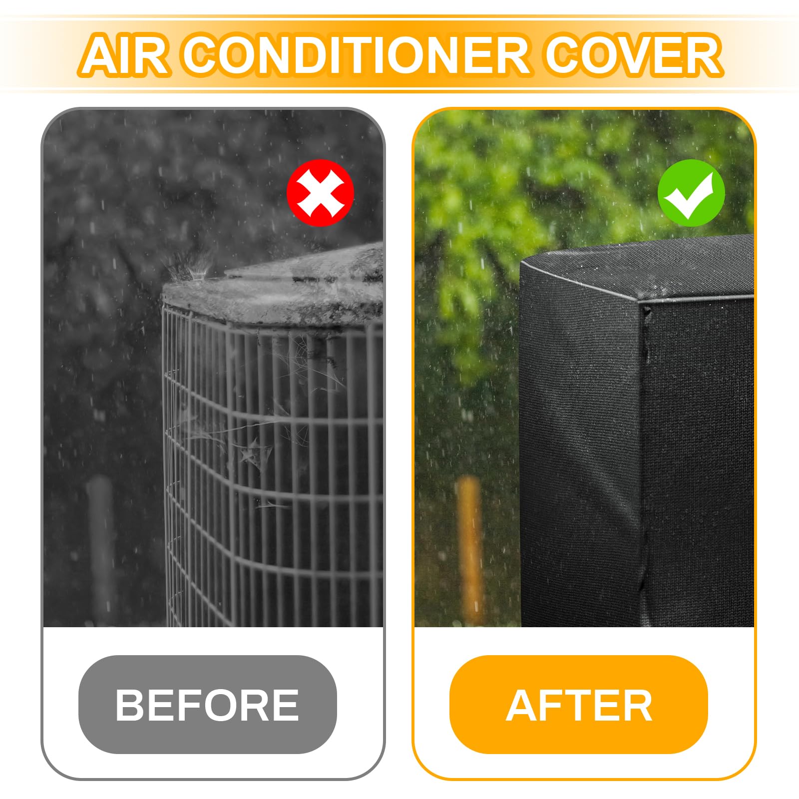 Air Conditioner Covers For Outside, Lapapaye Durable Air Conditioner Cover For Winter, Central Ac Covers For Outside Dust Proof