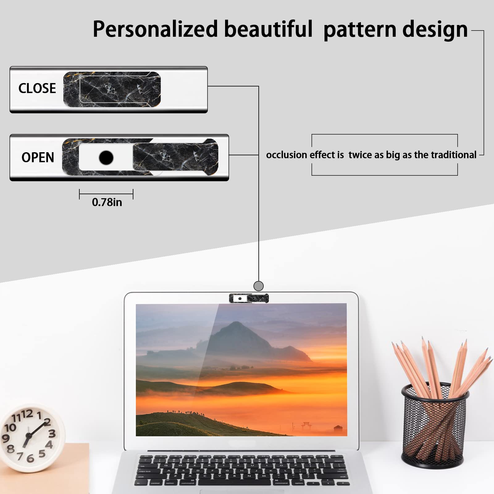 Webcam Cover, 3 Pieces, Laptop Camera Cover, Privacy Shielding Capacity Is Twice As Big As The Traditional, Suitable For Compute