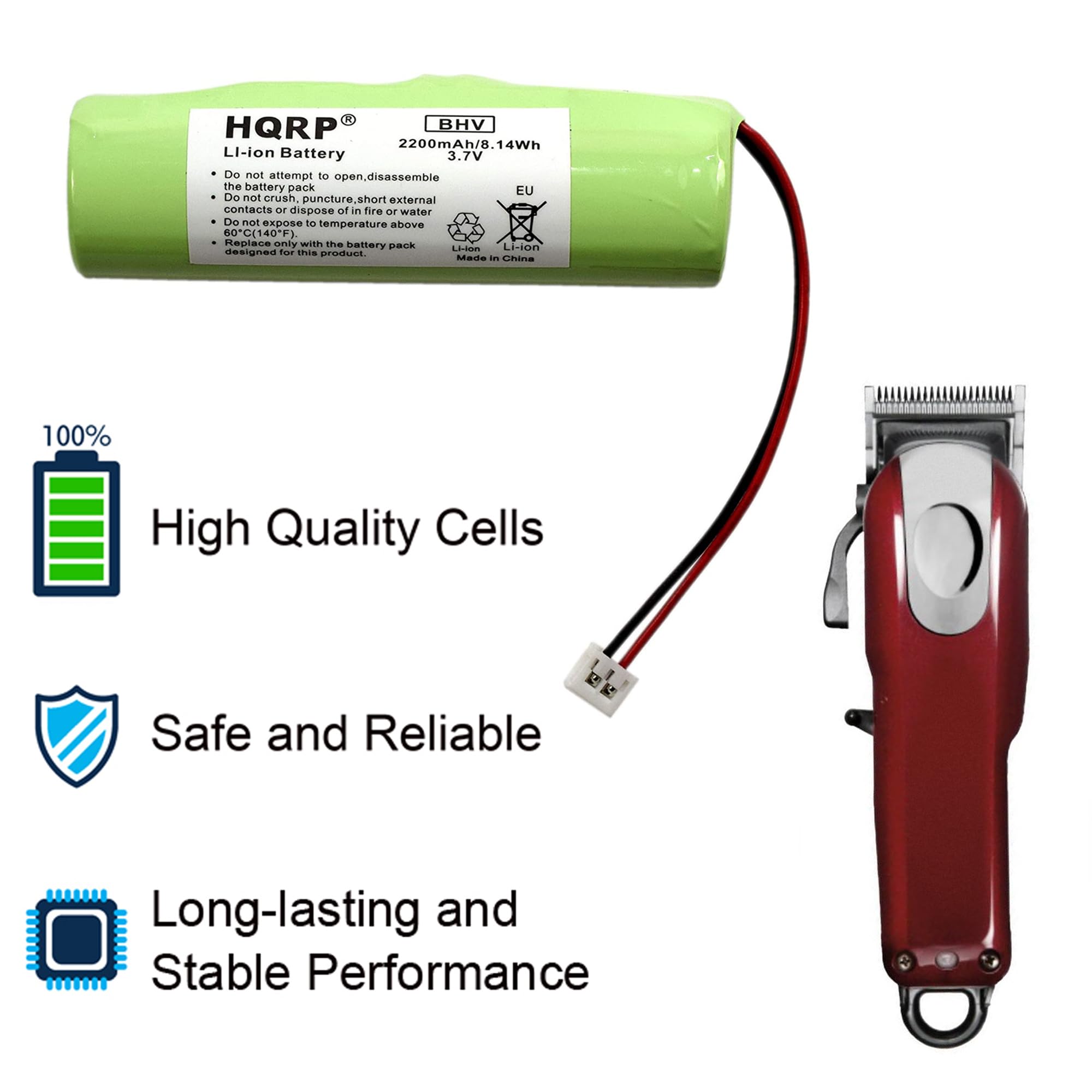 Hqrp Battery Compatible With Wahl 93837 001 Magic Clip Cordless, Designer, Clipper, Senior Cordless, Sterling 4, Beretto, Super