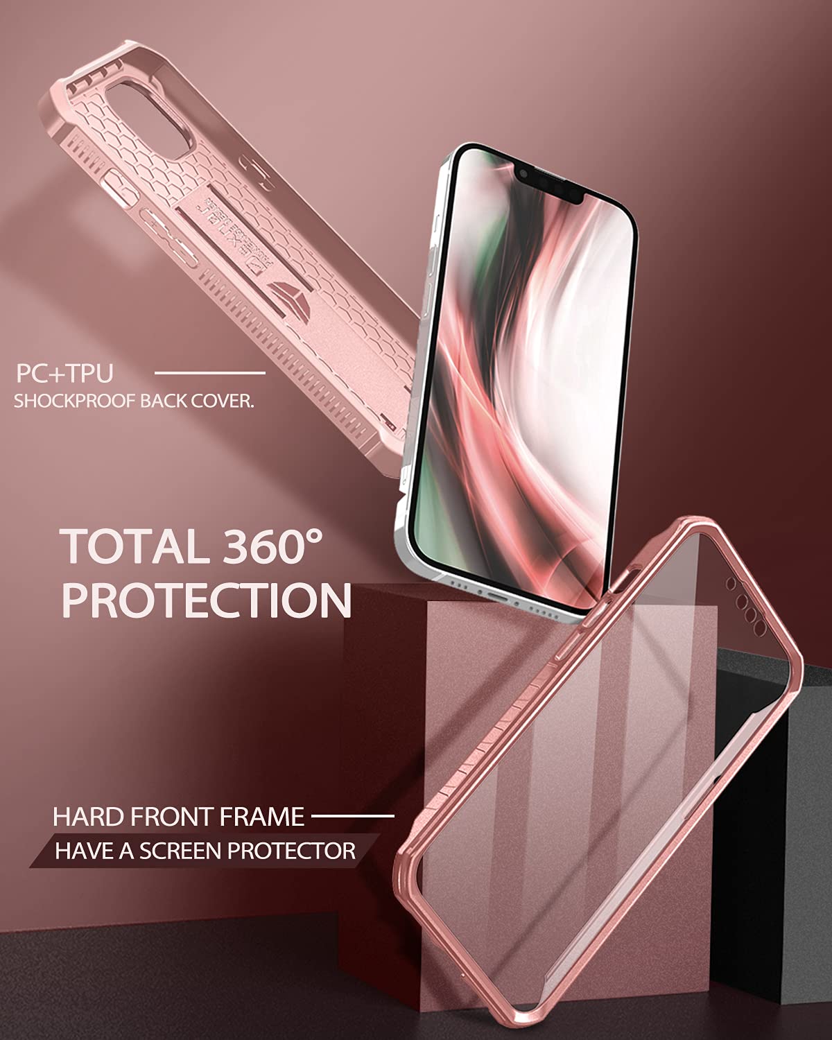 Dexnor For Iphone 13 Mini Case 5.4 Inch 2021, [Built In Screen Protector And Kickstand] Heavy Duty Military Grade Protection Sho