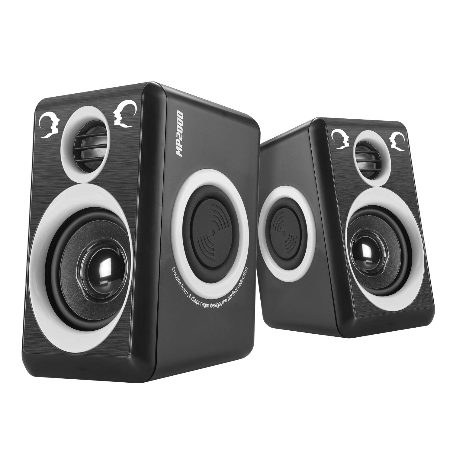 Reccazr Computer Speakers With Surround Sound 2.0Ch Usb Wired Powered Multimedia Speaker For Desktop/Tv/Pc/Laptops/Smart Phone B