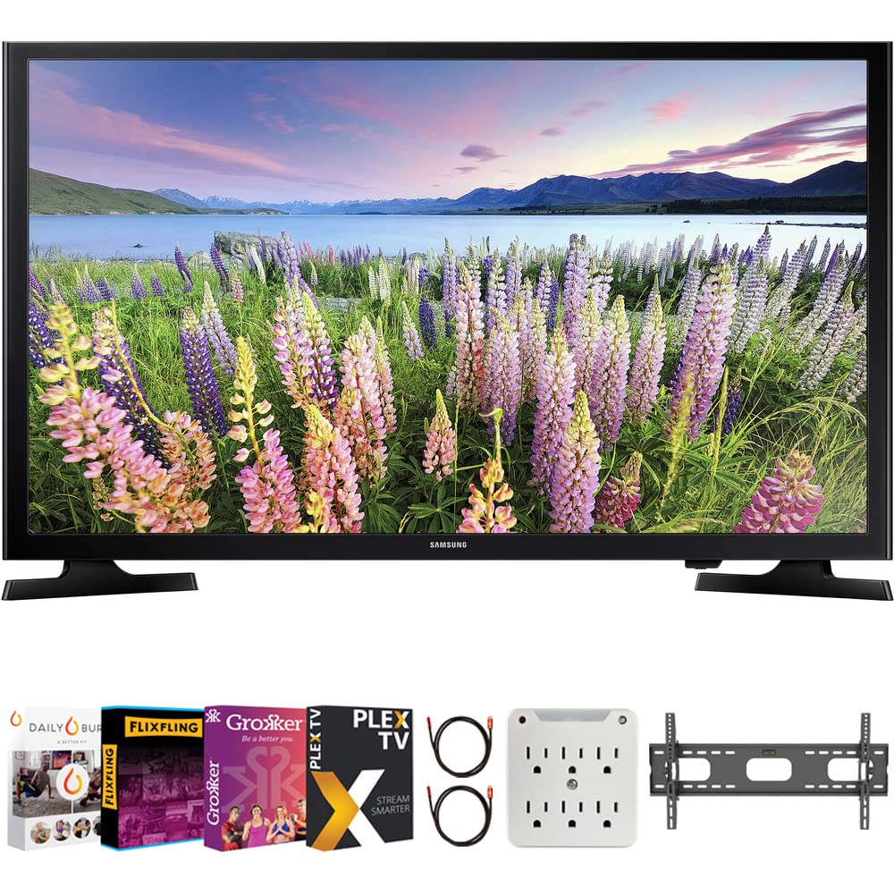 SAMSUNG UN40N5200A 40 inch Class N5200 Smart Full HD TV Bundle with Premiere Movies Streaming + 37-100 Inch TV Wall Mount + 6-Ou