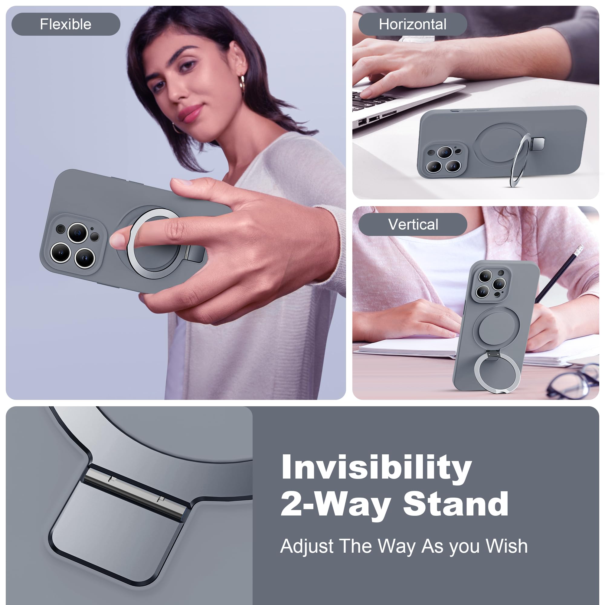 Skylmw Designed For Iphone 13 Pro Max Case With Magnetic Invisible Stand Compatible With Magsafe Military Drop Tested Shockproof