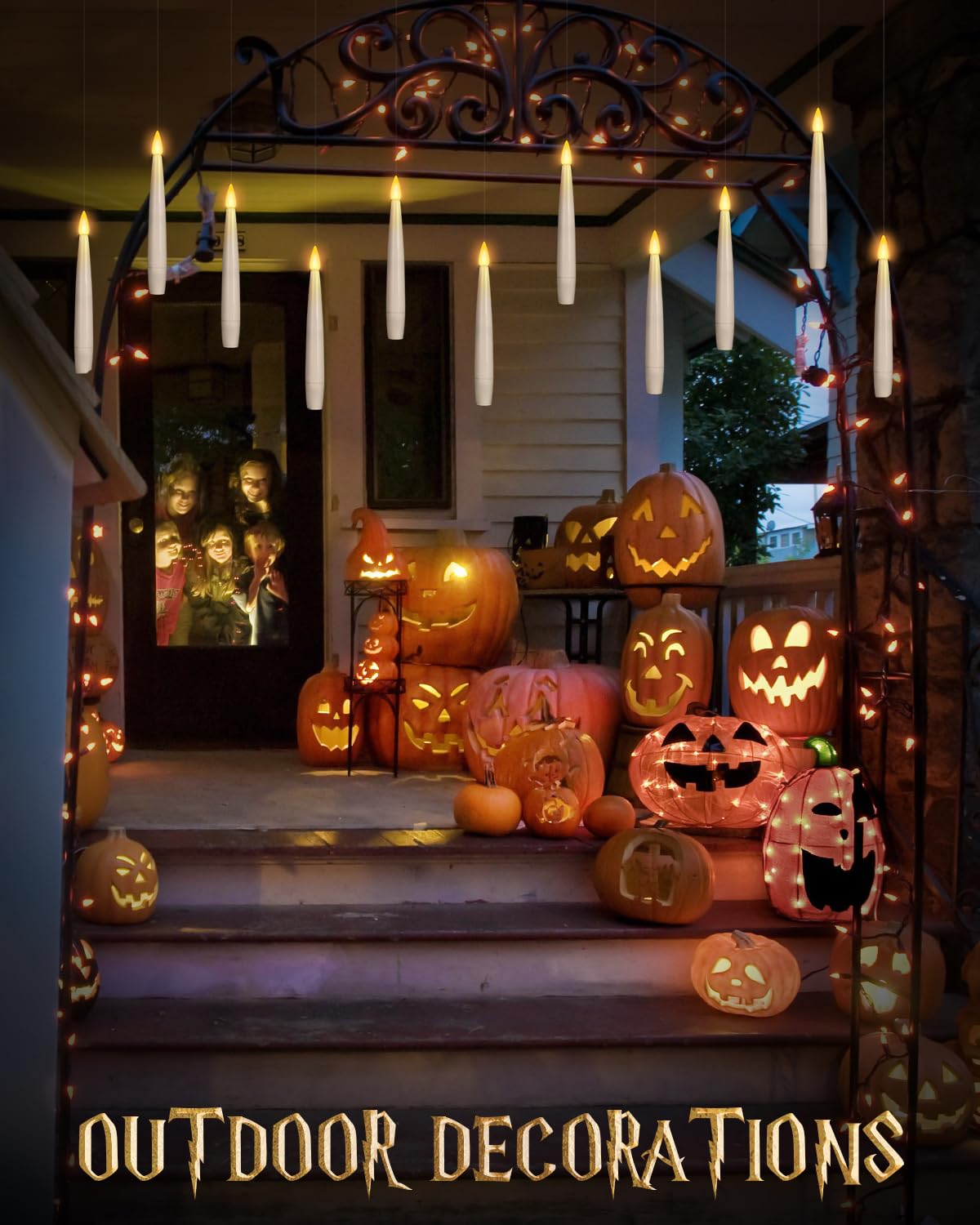 Floating Candles With Remote 8Pcs   Halloween Decorations Magic Hanging Candles Flickering Warm Light Led Flameless Candles With