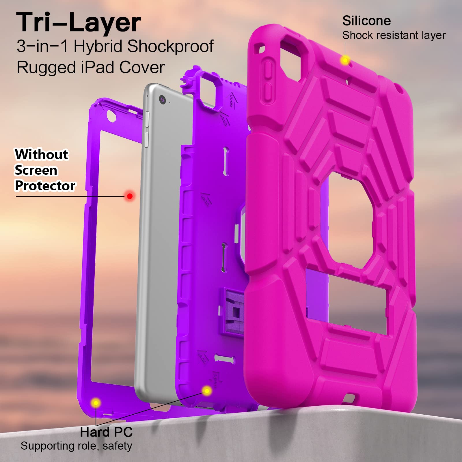 Grifobes For Ipad Mini 5 Case, For Ipad Mini 4 Case For Kids, Shockproof Rugged Cover With Stand For Ipad Mini 5Th/4Th Generatio