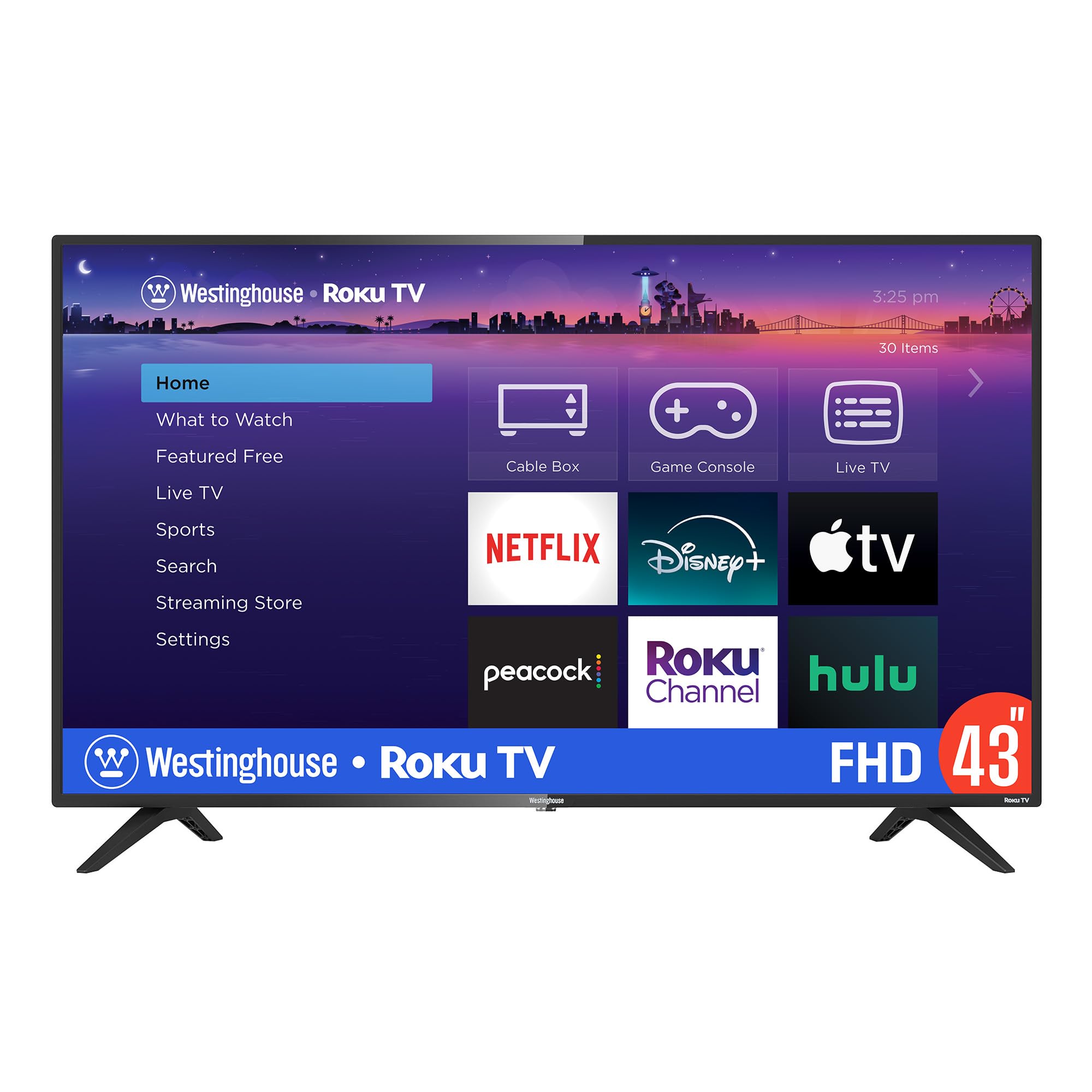 Westinghouse Roku Tv   43 Inch Smart Tv, 1080P Led Full Hd Tv With Wi Fi Connectivity And Mobile App, Flat Screen Tv Compatible