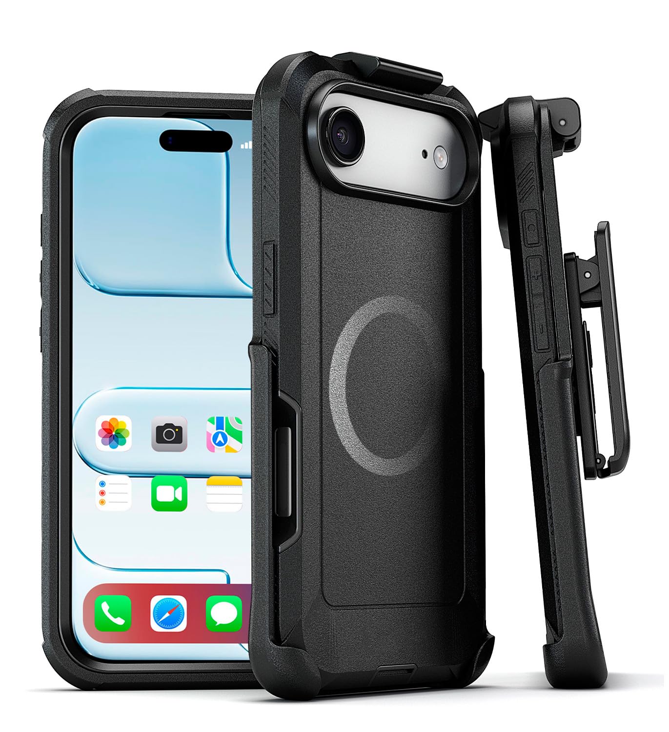MOTIVE Designed for iPhone 17 Air Case with Belt Clip, Military Grade Drop Protection, Rugged iPhone 17 Air Holster case Belt Cl