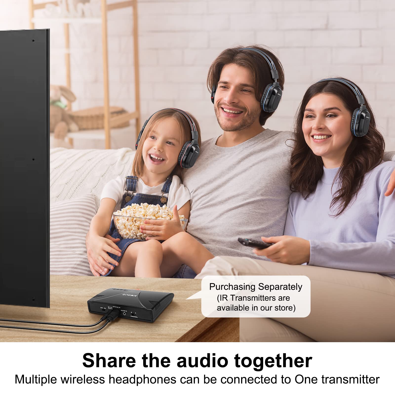 Simolio Infrared Headphones For Car Dvd, Universal 2 Channel Ir Headphones For Honda Odyssey, Uconnect Chrysler Pacifica, Town &