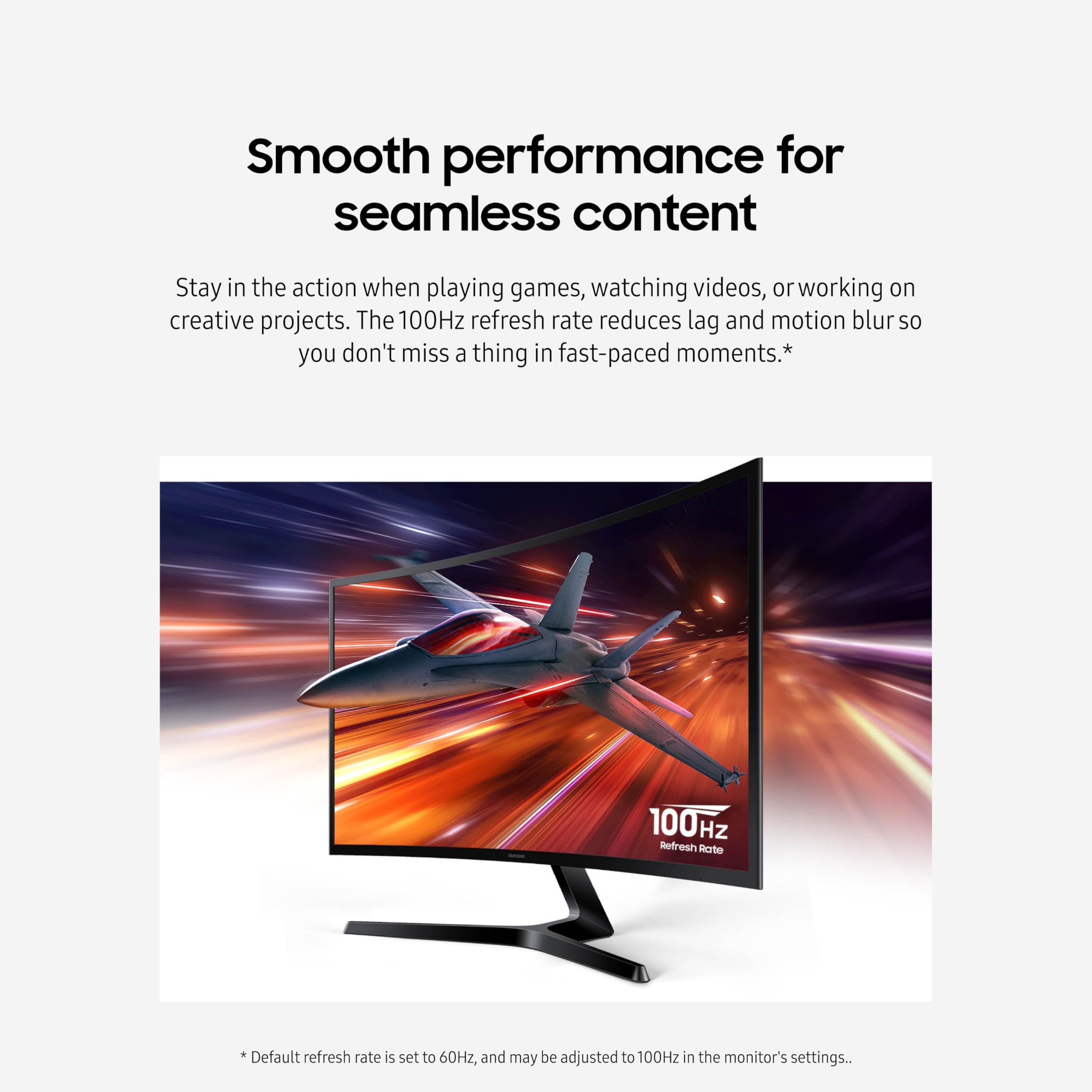 Samsung 27 Essential S3 (S36Gd) Series Fhd 1800R Curved Computer Monitor, 100Hz, Game Mode, Advanced Eye Comfort, Hdmi And D-Sub