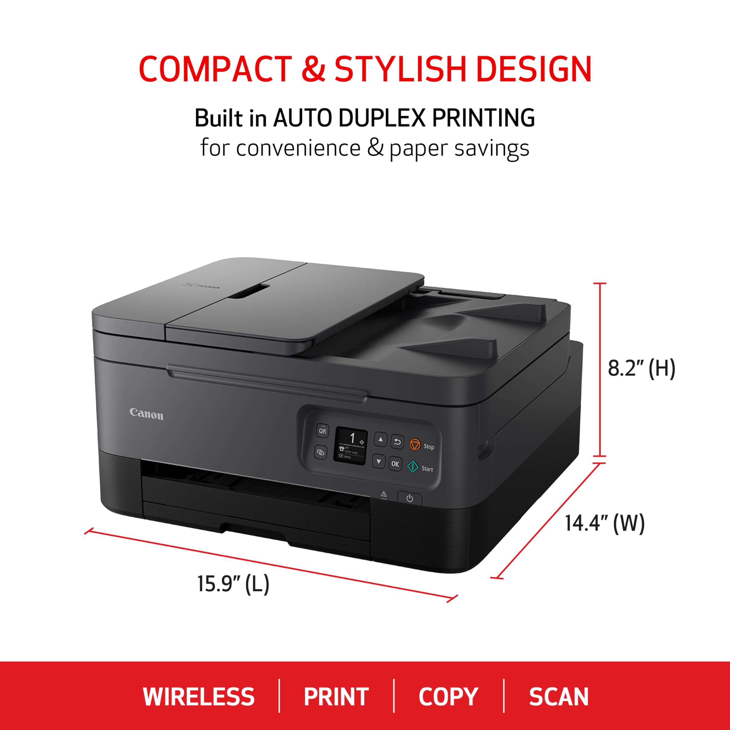 Canon Pixma Tr7020A All In One Wireless Color Inkjet Printer, With Duplex Printing, Mobile Printing, And Auto Document Feeder, B