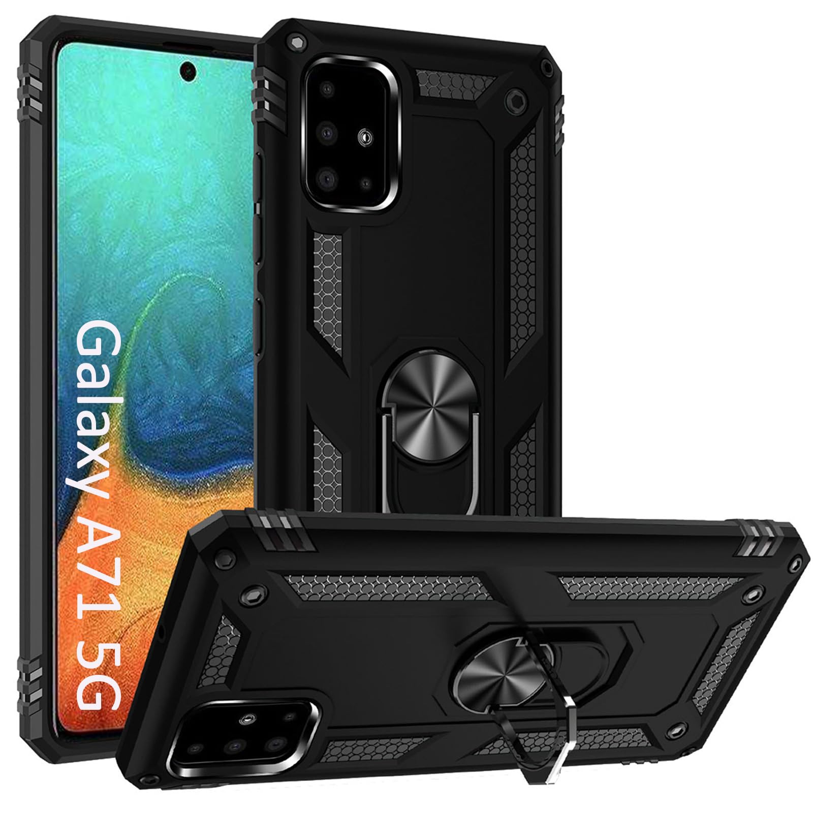 A71 5G Case, Phone Case for Samsung Galaxy A71 5G Case,with Kickstand Ring,Adjustable Stand,Military Grade,Heavy Duty Protection