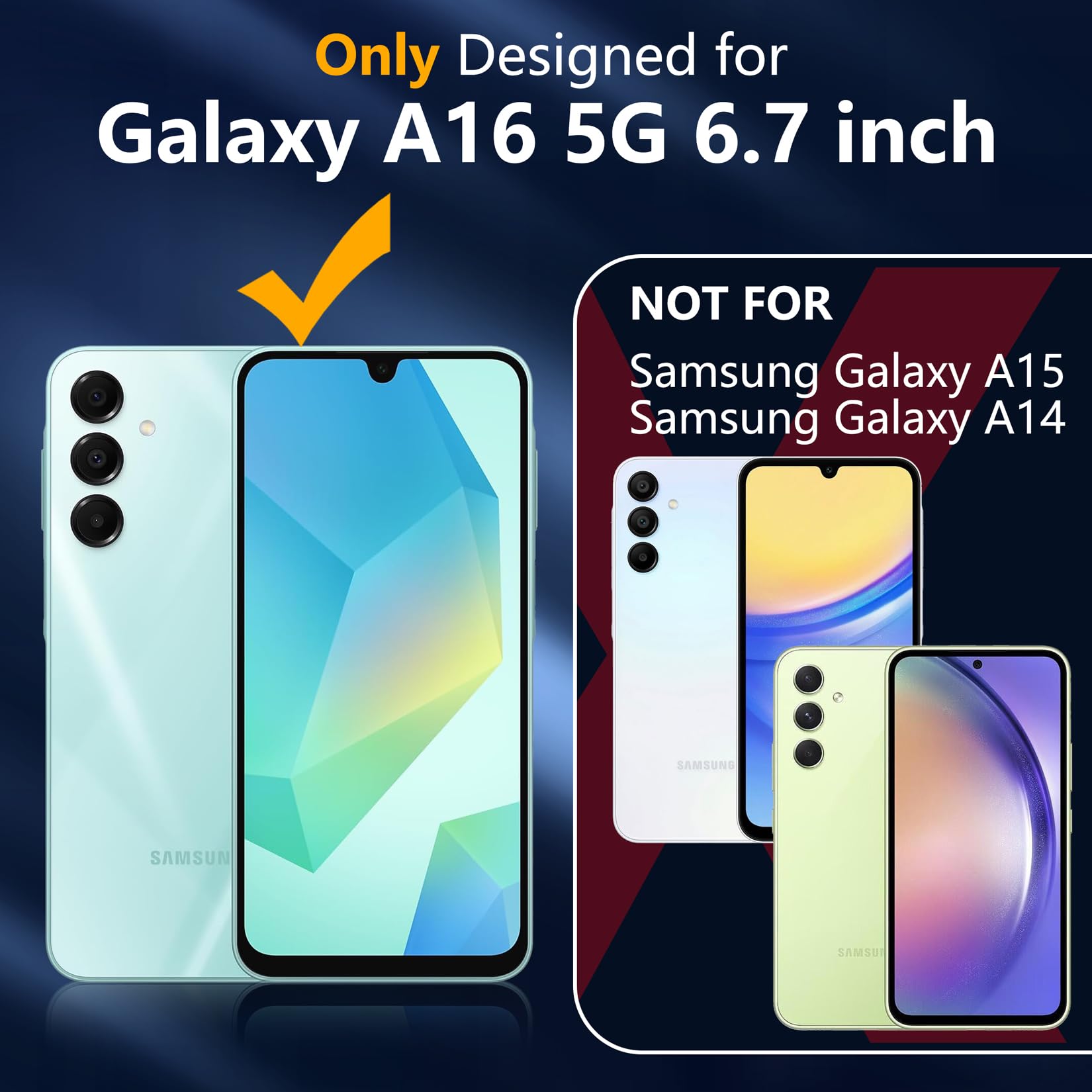 Spidercase For Samsung Galaxy A16 5G Case, 2 Pack[Tempered Glass Screen Protector + Camera Lens Protector] Slim Shockproof Case,