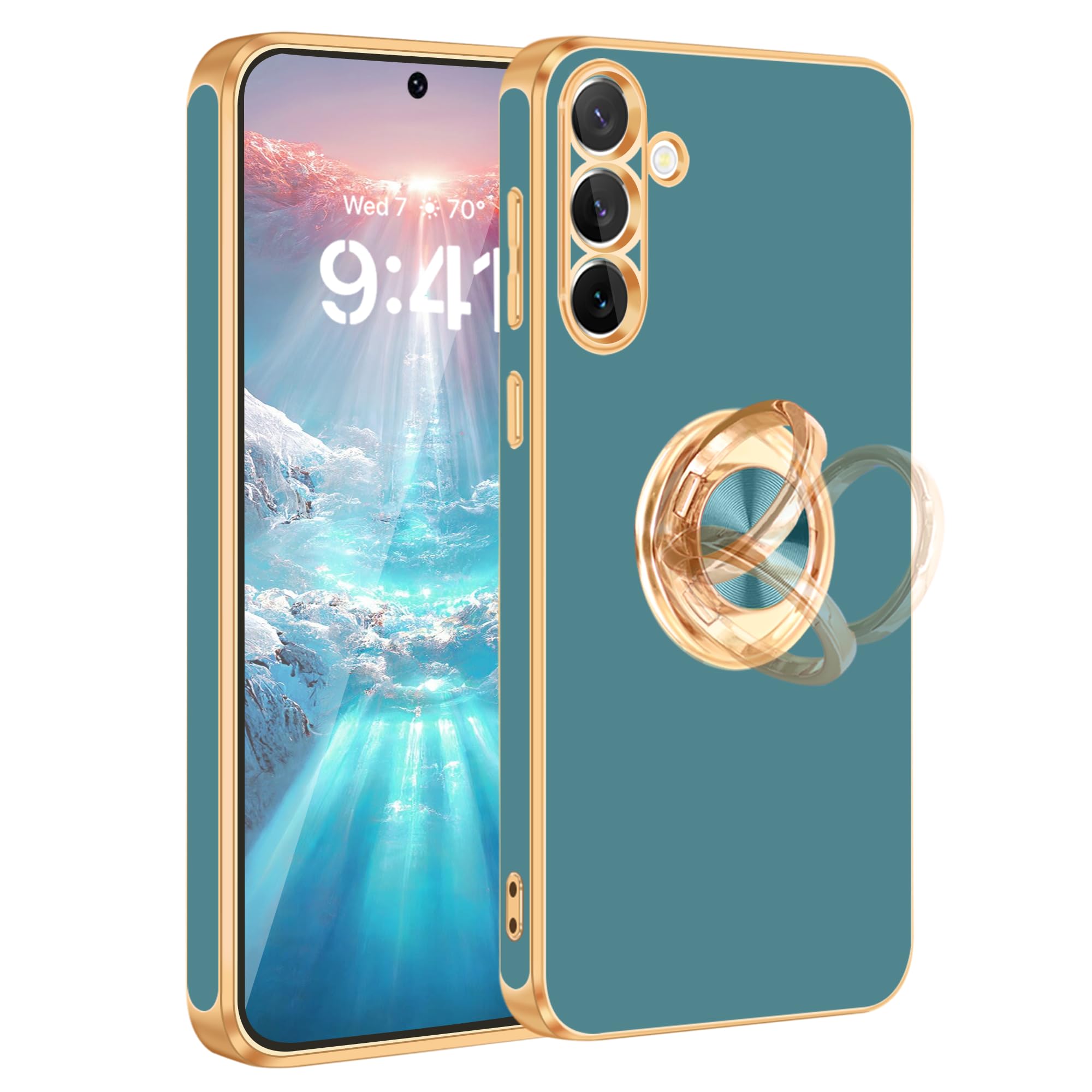 Fingic For Samsung Galaxy S23 Fe Case[With 360 Ring Holder Stand][Support Magnetic Car Mount] Kickstand Case For Women Girls Boy