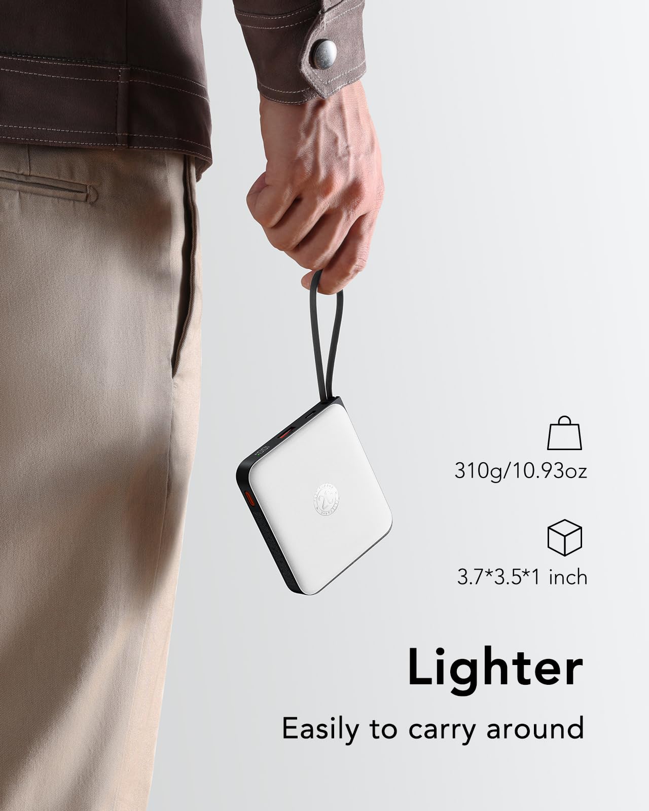 Vrurc 20000Mah Portable Charger With Built-In Cables, Travel Essentials, Power Bank Pd 20W For Iphone Fast Charging Battery Pack