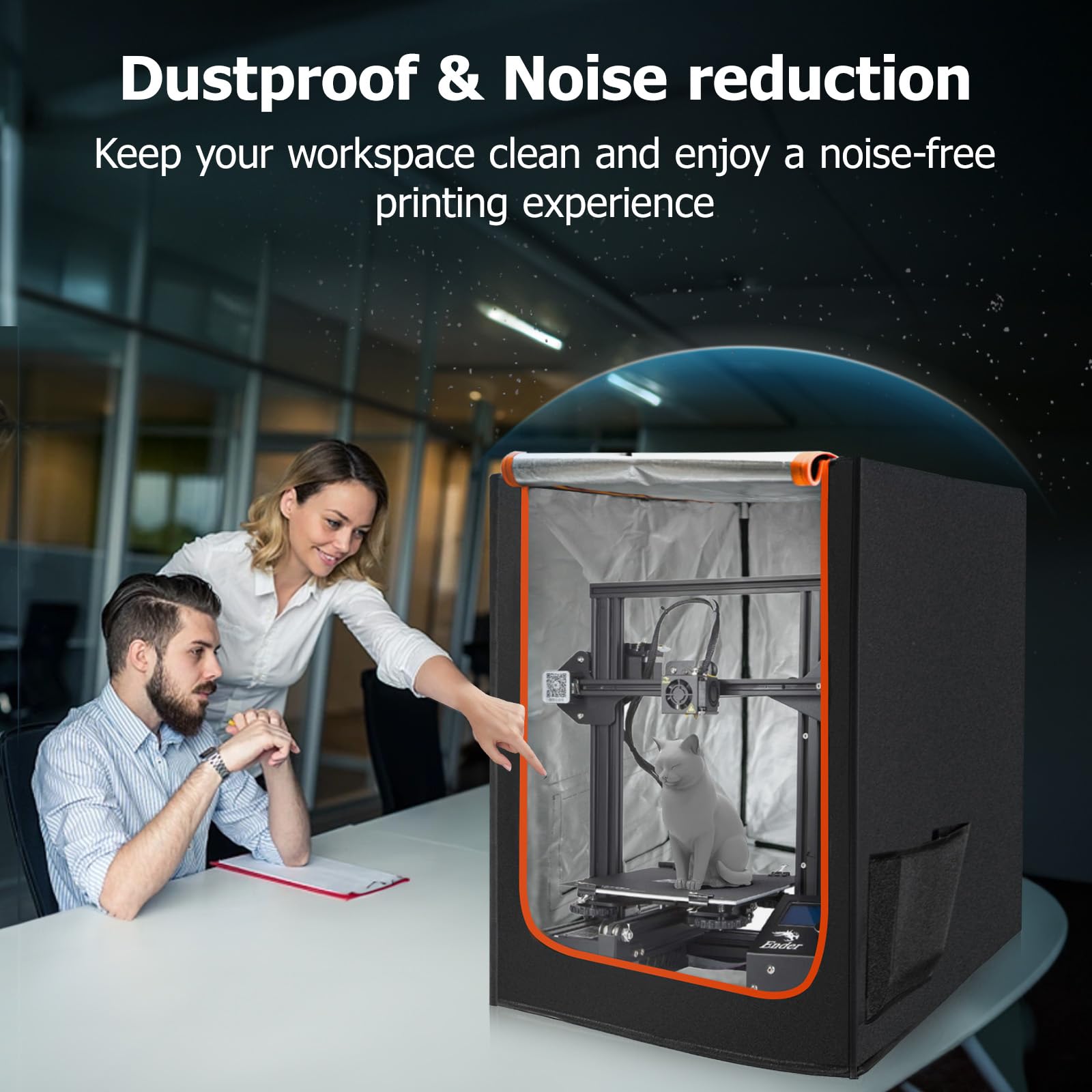 3D Printer Enclosure With Led Light, Fireproof Dustproof Tent Constant Temperature Protective Cover For Ender3 Max Neo/Ender3 S1