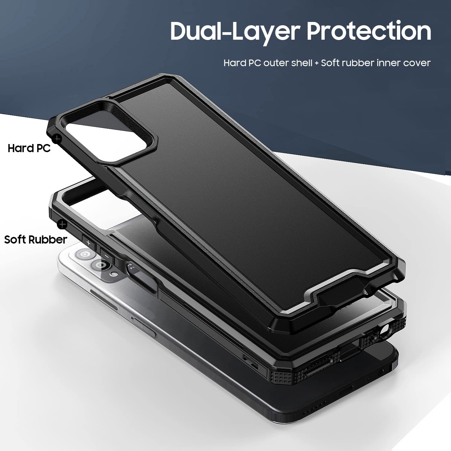 Lekevo For Revvl 6 Pro 5G / Revvl 6X Pro 5G Case, With Screen Protector, Military Grade Drop Proof Dual Layer Heavy Duty Rugged