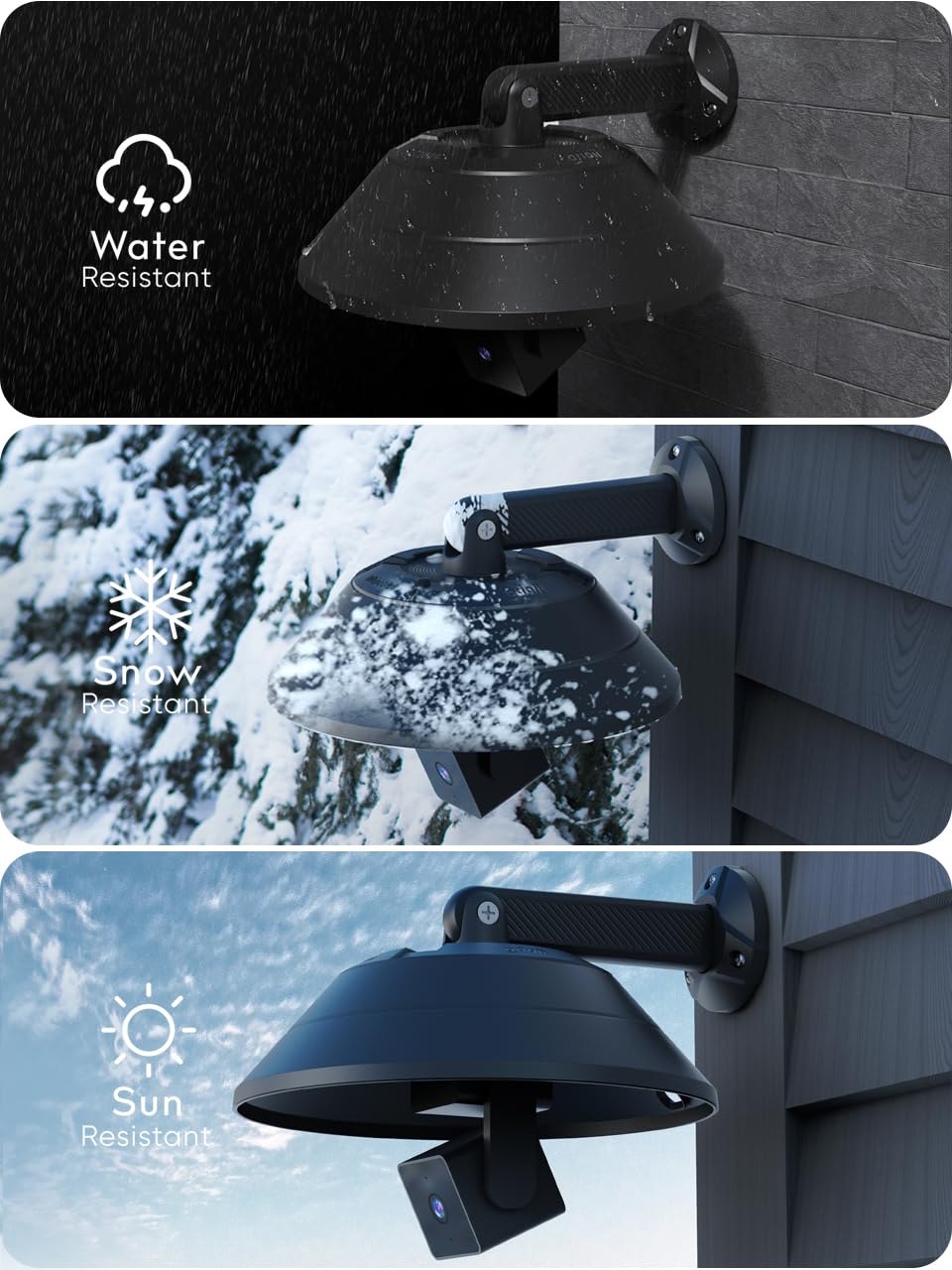 Gcioii 2 Pack Wall Mount And Weatherproof Protective Cover For Wyze Cam Pan V3/V2/V1, Blink Mini Pan Tilt, Eufy Cam E220 (Black,