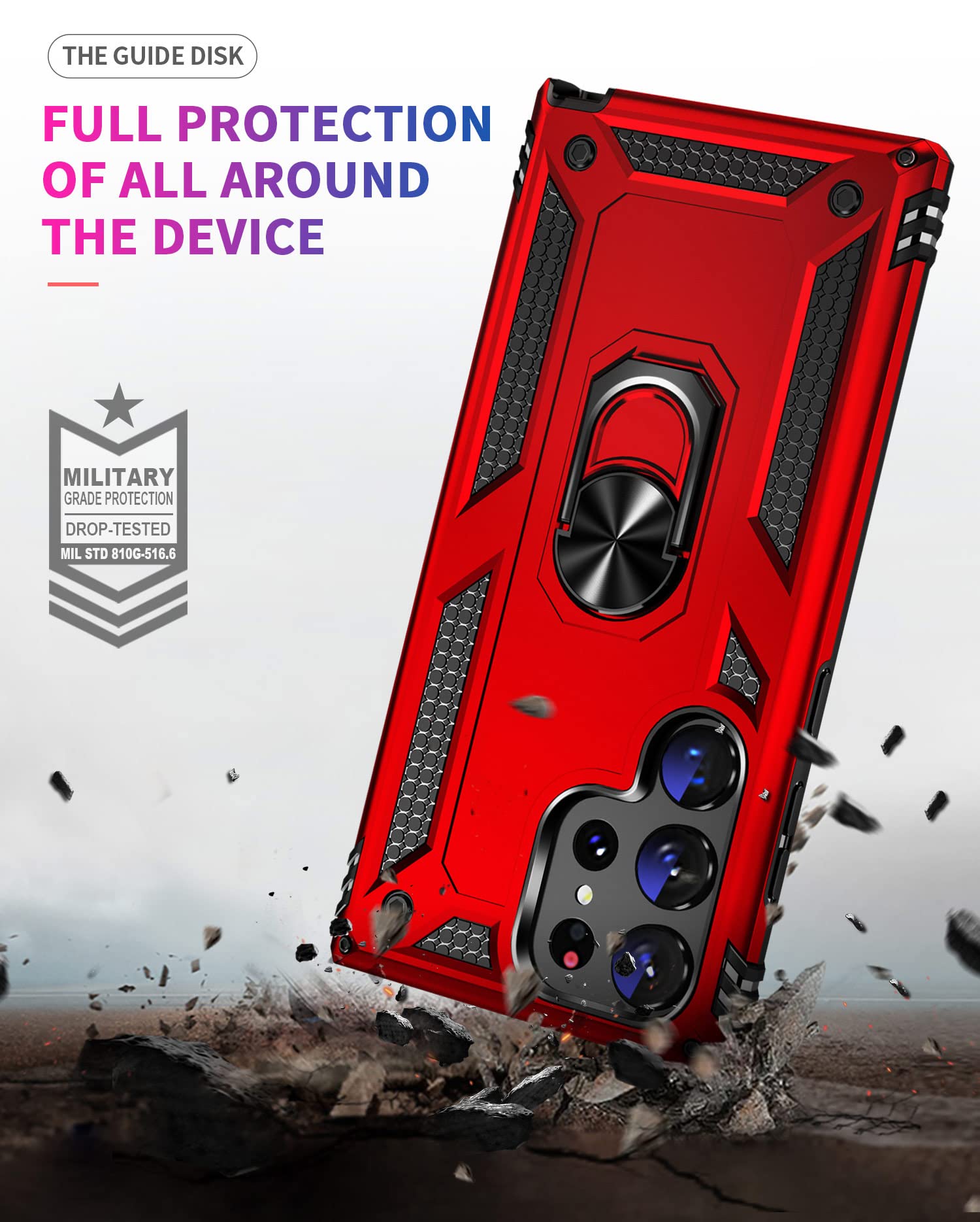 Addit Phone Case For Samsung S23 Ultra Case Samsung Galaxy S23 Ultra Phone Case, Military Grade, Heavy Duty, With Ring Holder St