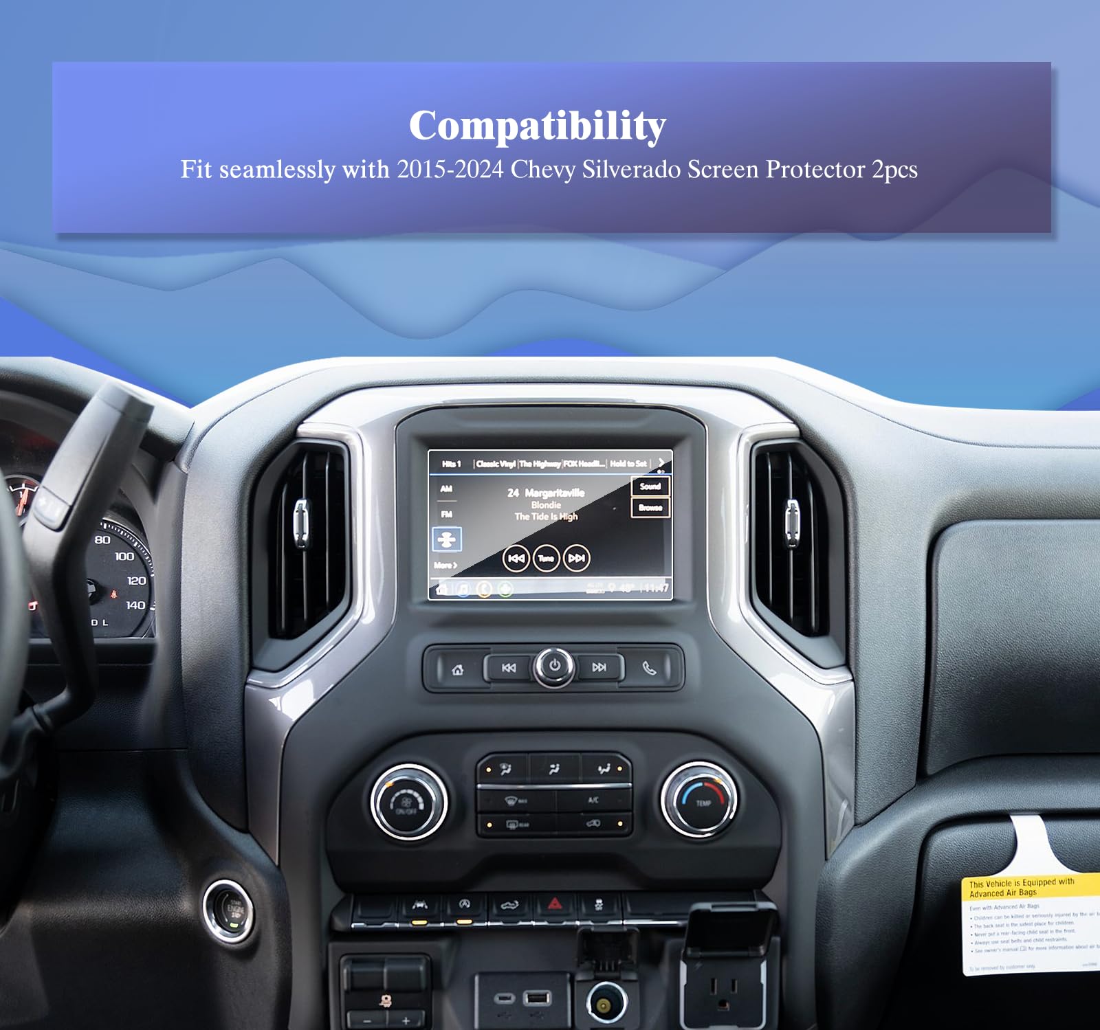 2Pcs 2024 Chevy Silverado 1500 Screen Protector For 2024 Chevy Silverado Accessories 2016 2024 Silverado 1500/2022 1500Limited/2