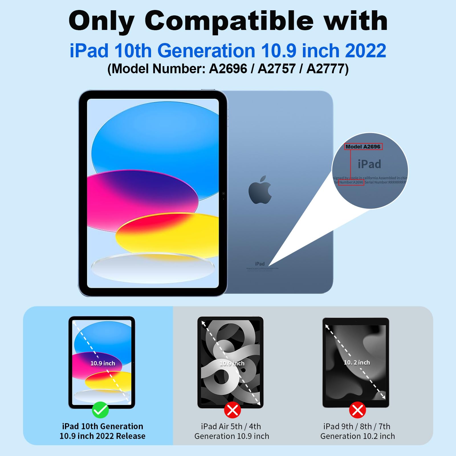 Supfine For Waterproof Ipad 10Th Generation Case, [Built In Screen Protector] [Ip68 Waterproof] Full Body Rugged Shockproof Prot