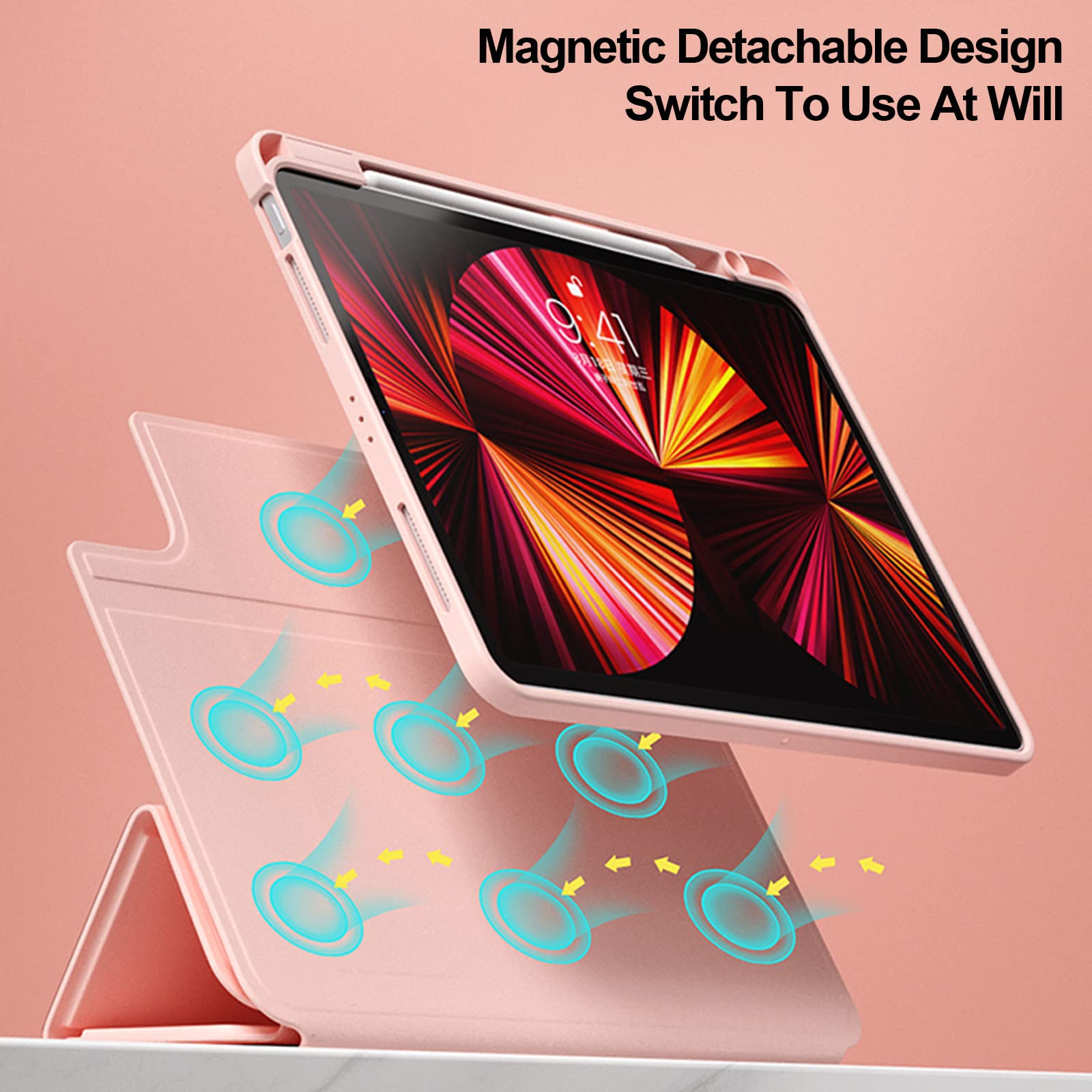 Abeifan Detachable Case For Ipad Air 6Th Gen 11 Inch 2024 / Air 5Th/4Th Gen, Ipad Pro 11 Inch With Pencil Holder   Clear Acrylic