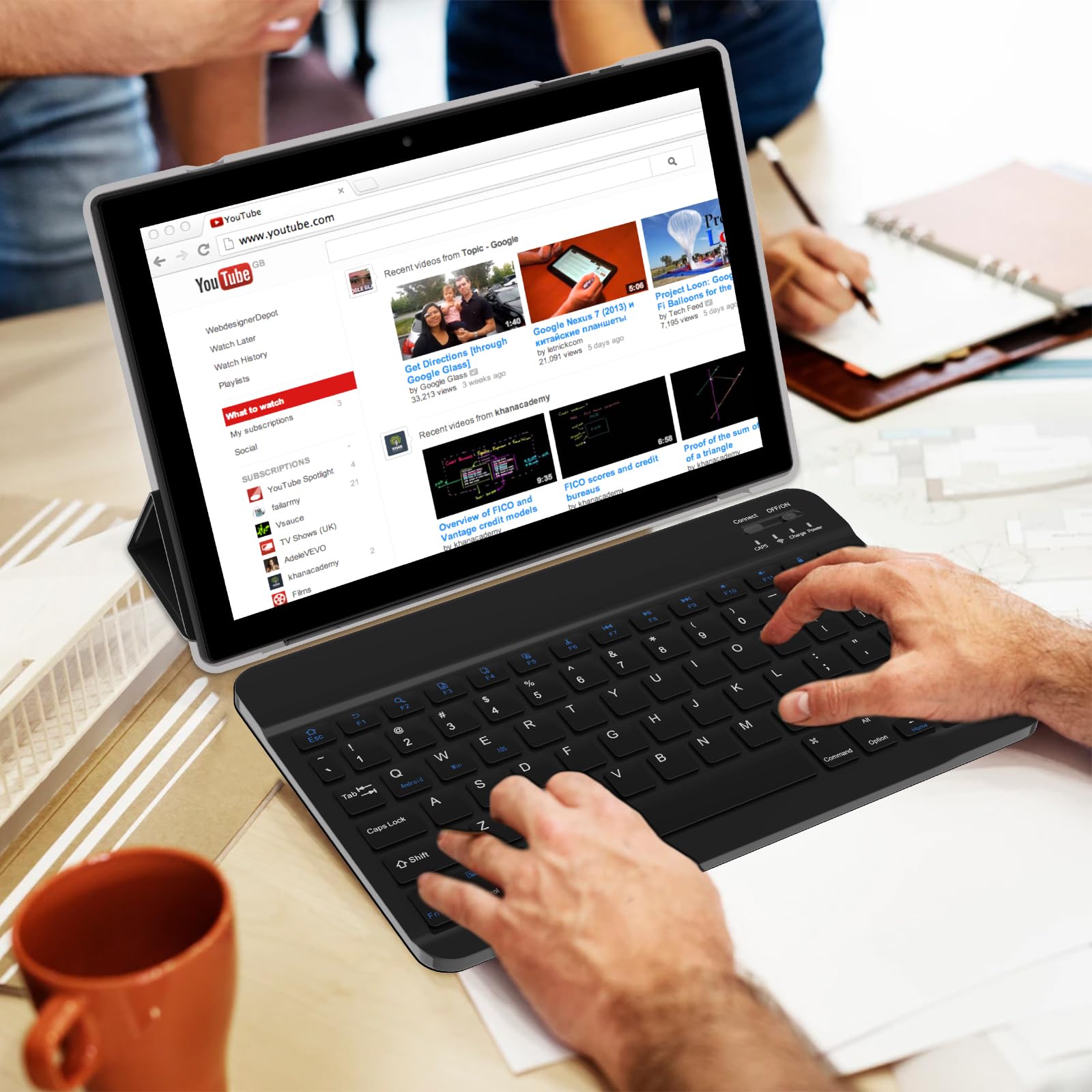 10.1 Inch Android 11 Tablet, Newest 2 In 1 Tablets, 4Gb Ram+64Gb Rom Quad Core Processor, 1280*800 Fhd Tableta With Keyboard/Mou