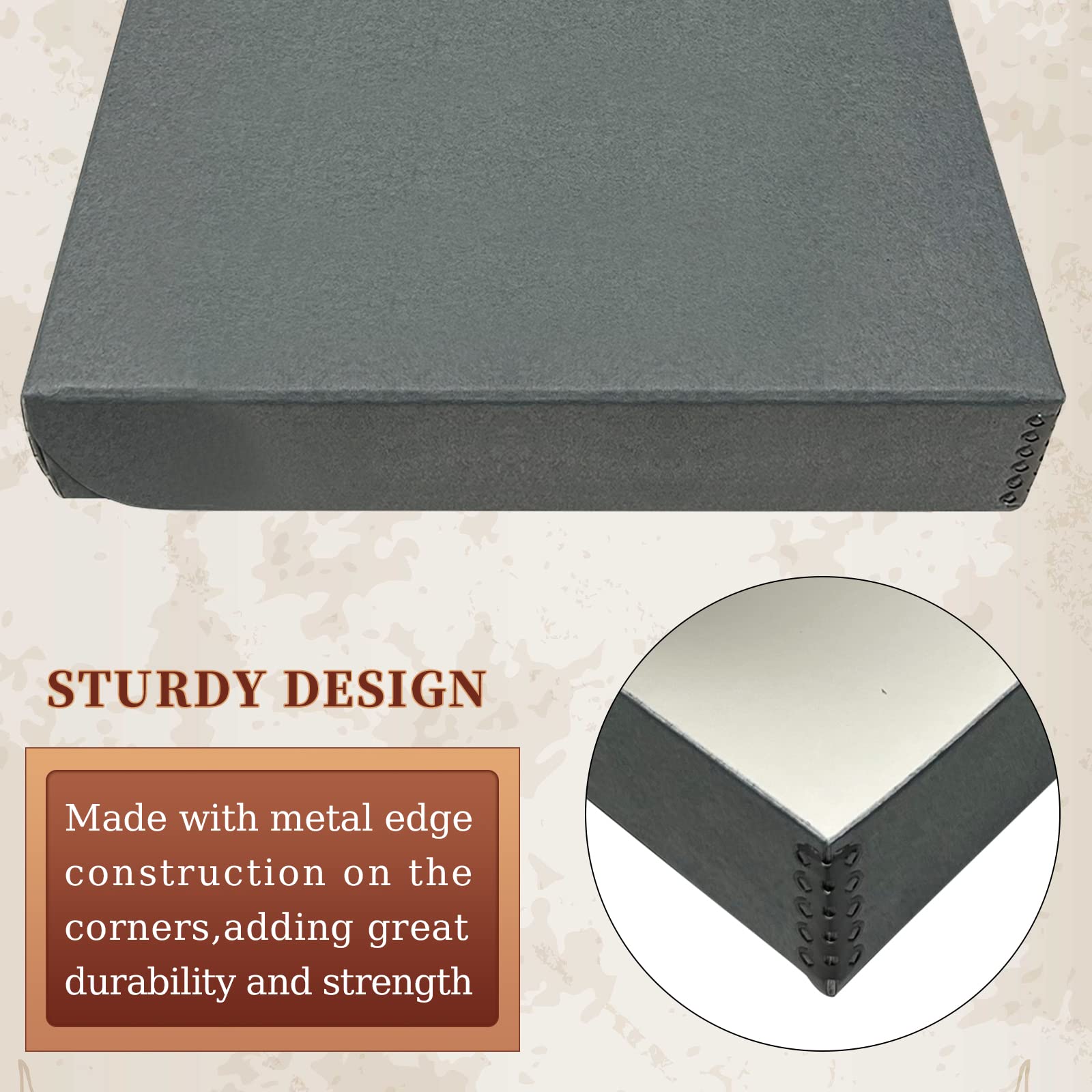 Golden State Art, Archival Folio Storage Box 11X17, Clamshell Design With Metal Edge, Preserve And Store Photos Documents Cards Prints Arts And Crafts Diy, Gray