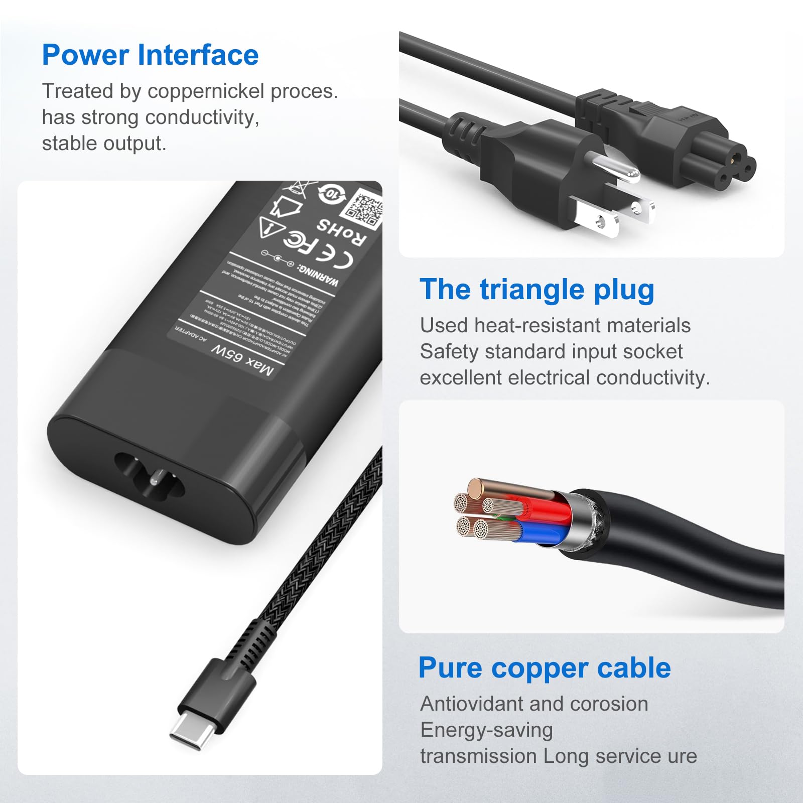 New Slim 65W Usb C Laptop Charger For Hp Spectre X360,Envy X360,Chromebook,Elite X2,Elitebook X360,Hp Spectre/Elitebook/Envy/Zbo