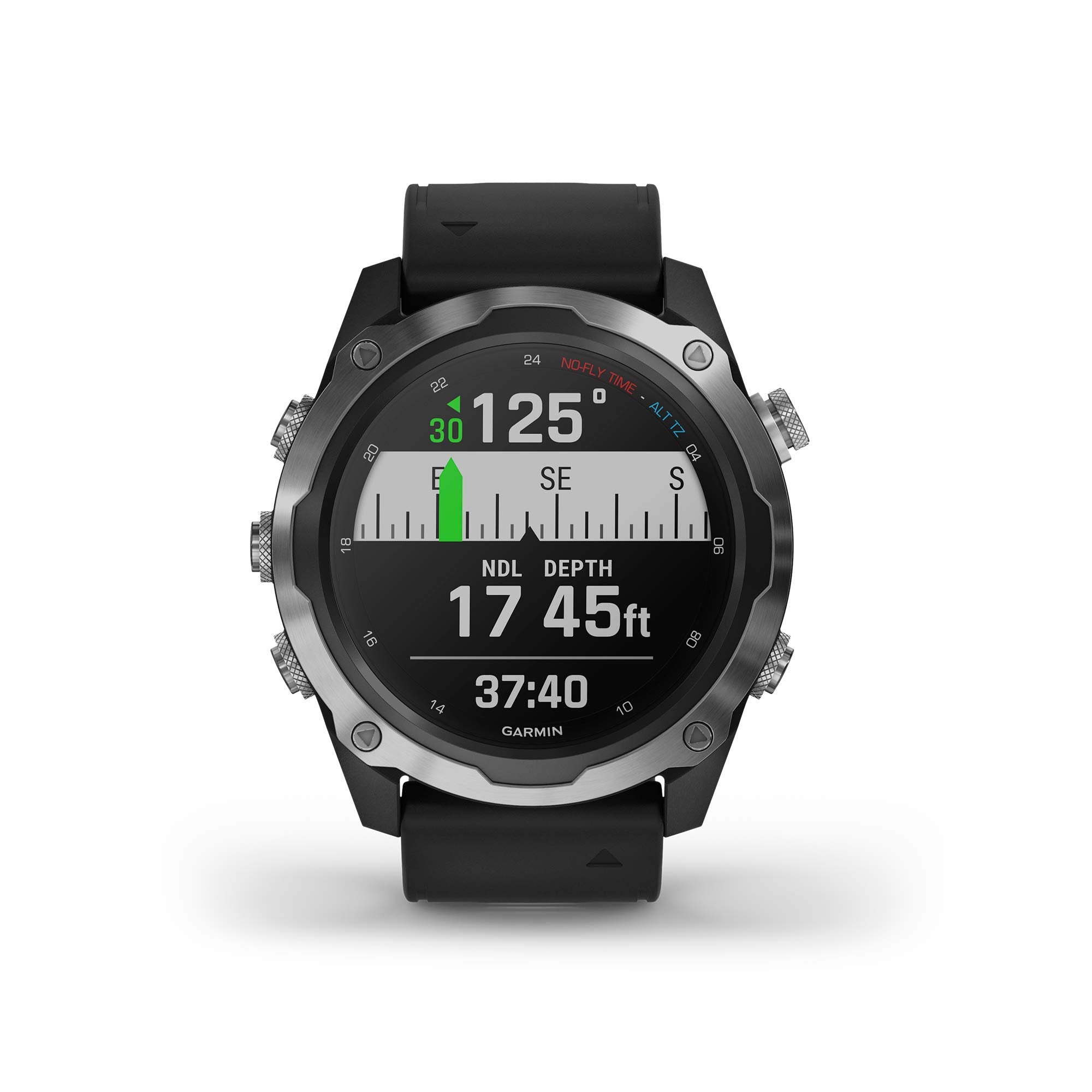 Garmin Descent Mk2, Watch-Style Dive Computer, Multisport Training/Smart Features, Stainless Steel With Black Band, 010-02132-00