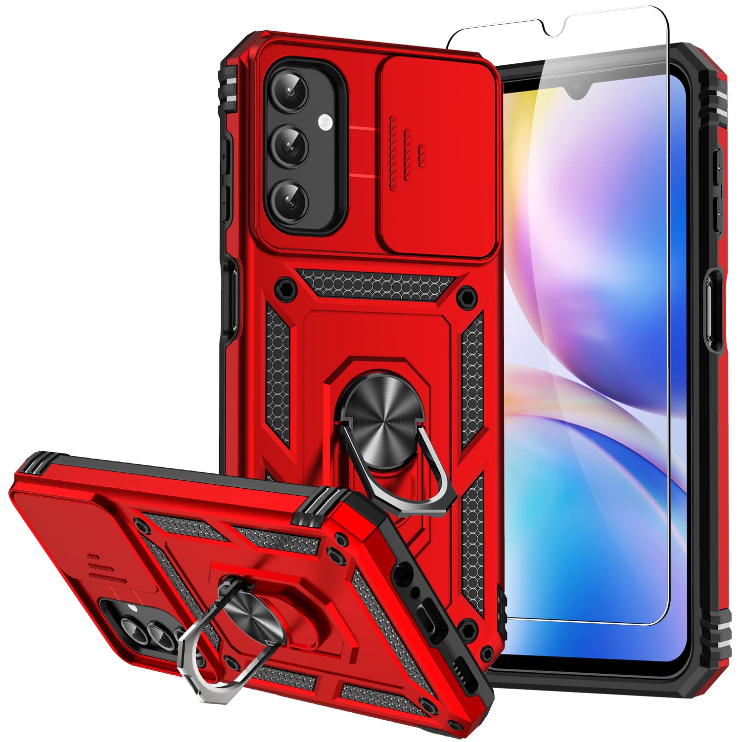 for Samsung Galaxy A14 5G Case,with Screen Protectors and Camera Cover,[Military Grade] 16ft.Drop Tested Cover with Magnetic Kic