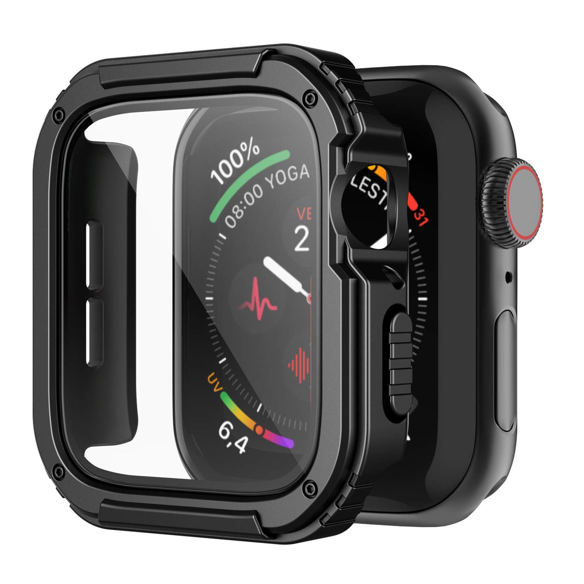Recoppa For Rugged Apple Watch Case 38Mm Series 3/2/1 With Screen Protector, Durable Military Grade Quattro Pro Series Drop-Proo