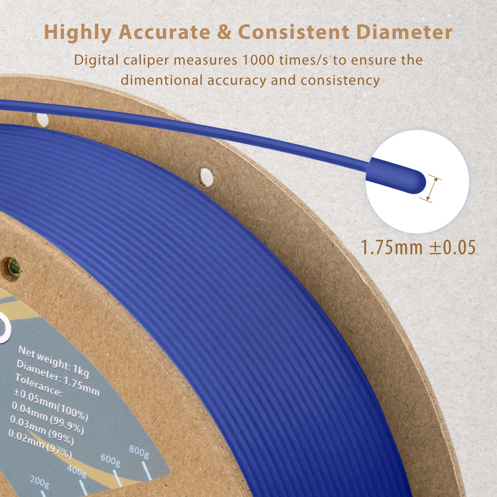 Duramic 3D Pla Plus Filament 1.75Mm Blue,1Kg Spool (2.2Lbs) 3D Printing Filament Pla + Dimensional Accuracy 99% +/- 0.03 Mm Toug