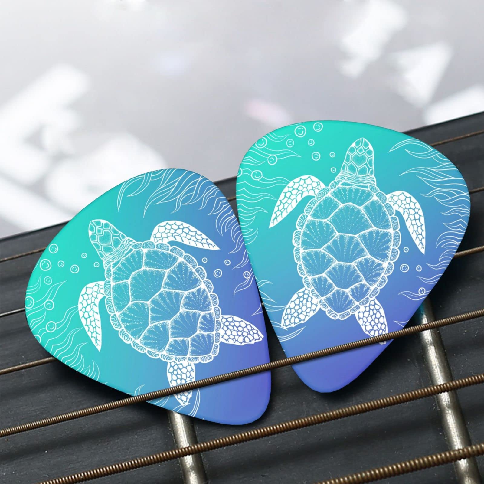 Sea Turtle Guitar Picks For Electric Guitar Thin Medium Heavy Plectrum Picks For Acoustic Guitar Bass Ukulele Accessories, 0.46M